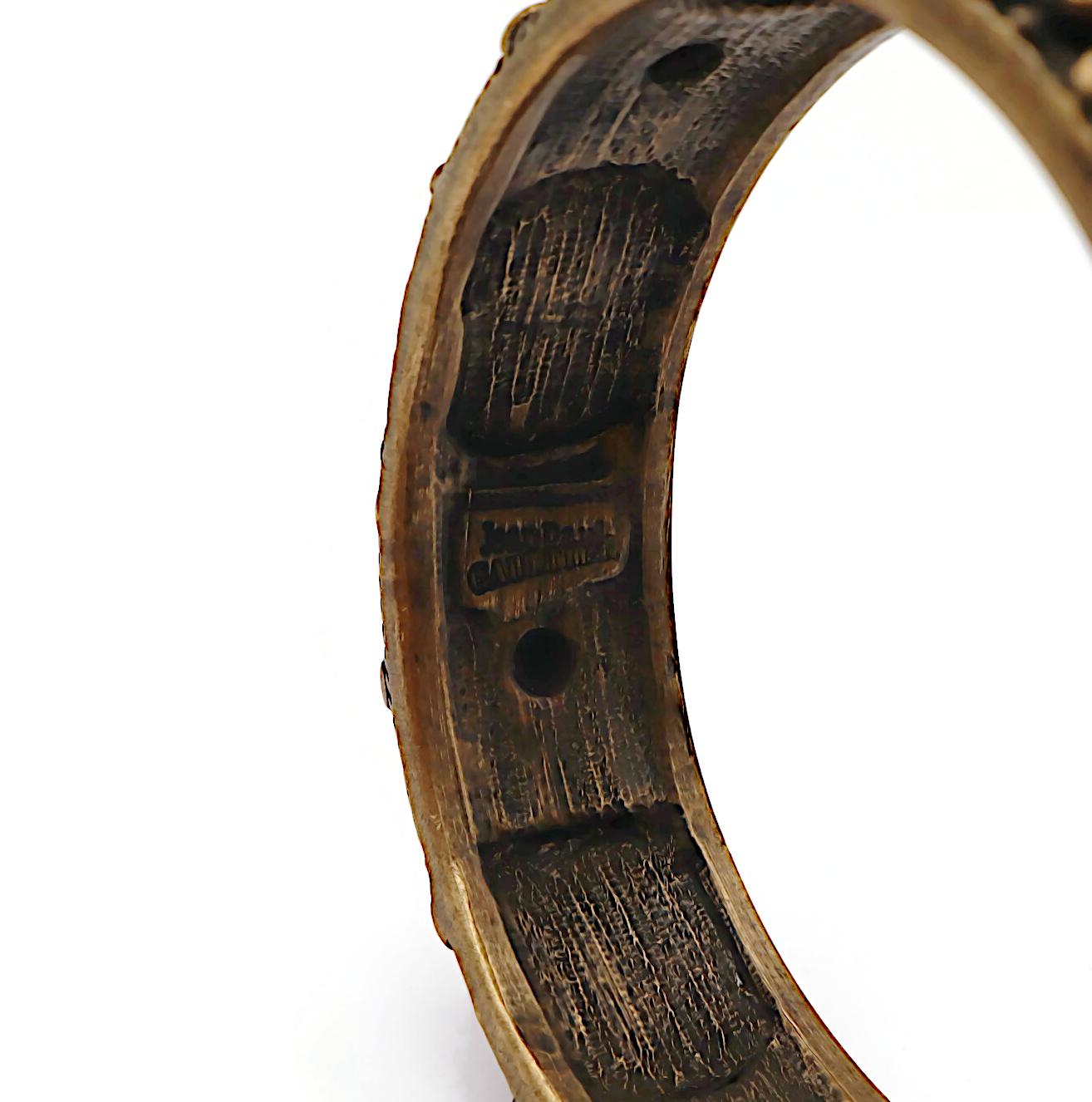 Bracciale JEAN Paul Gaultier Jeans con cabochon di vetro in tonalità bronzo in vendita 4