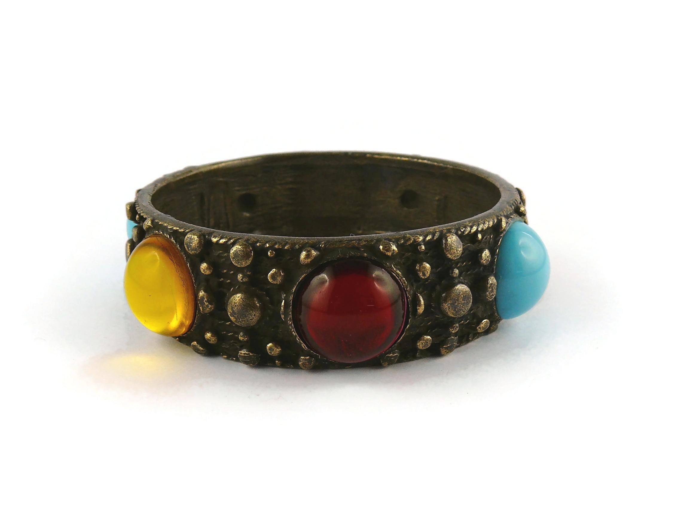 Women's Jean Paul Gaultier Bronze Toned Glass Cabochons Bracelet For Sale