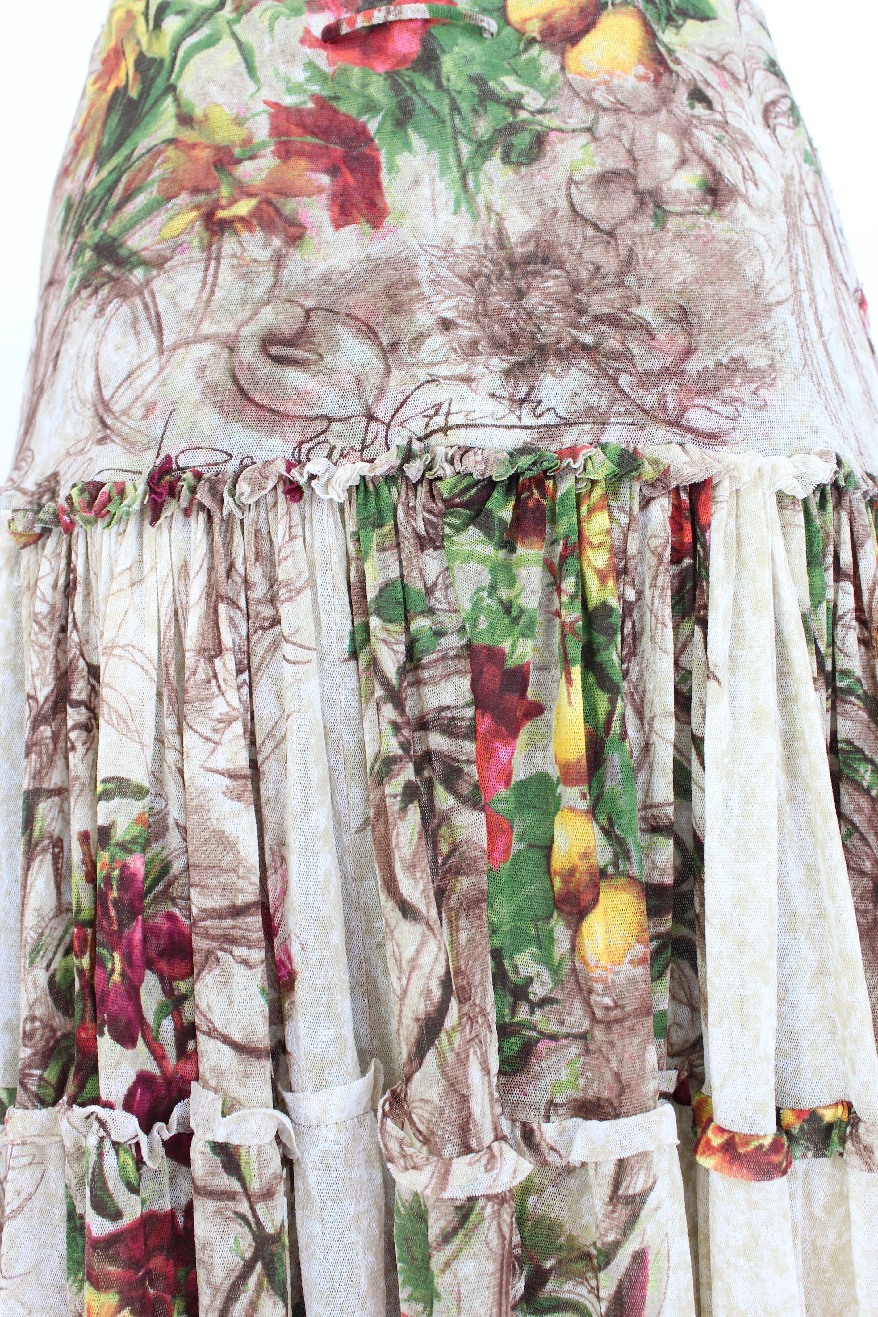 mesh floral skirt