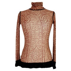 Jean Paul Gaultier Brown Beige Transparent Mesh Shirt