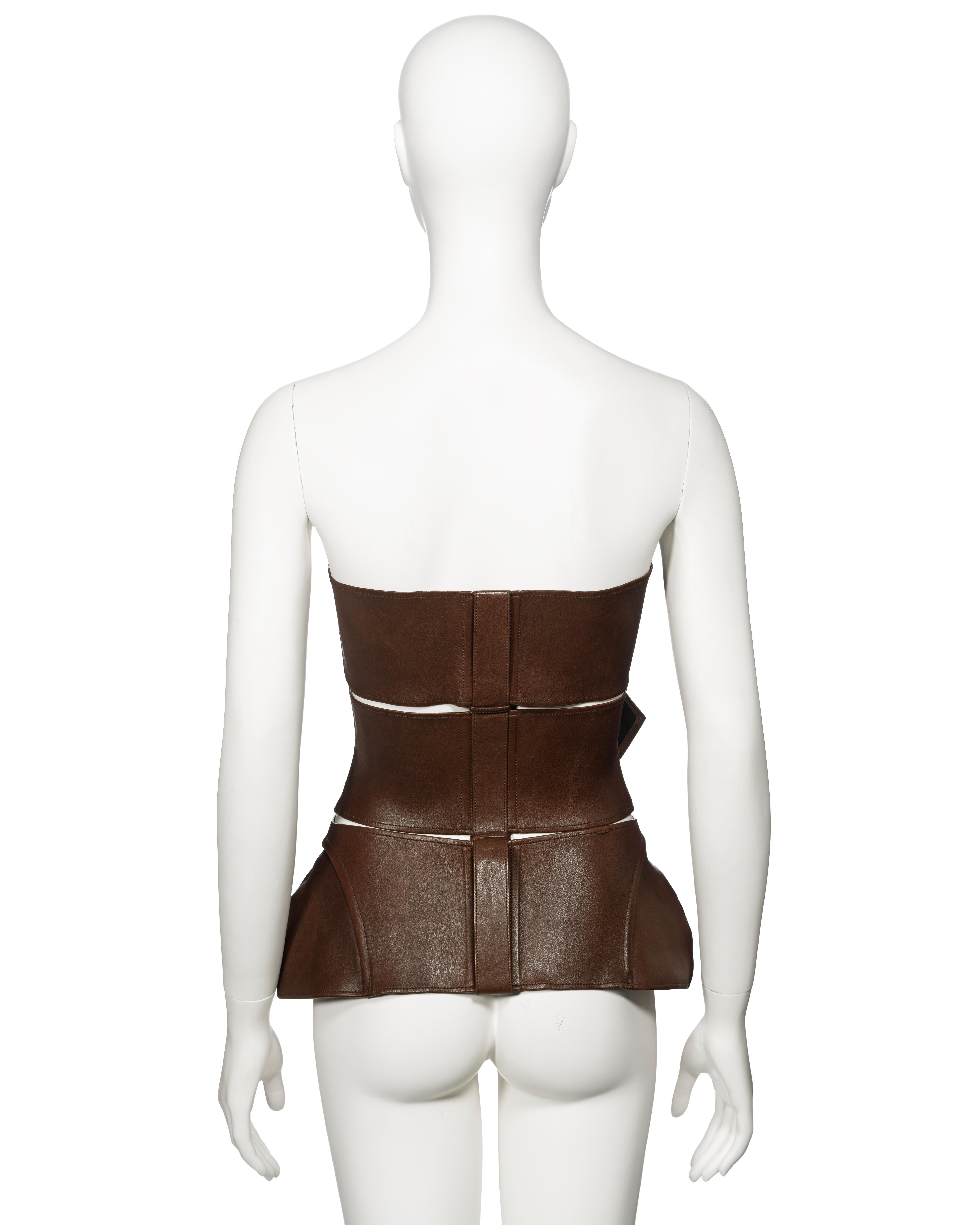 Jean Paul Gaultier Brown Leather Corset Made From Three Belts, ss 2008 3