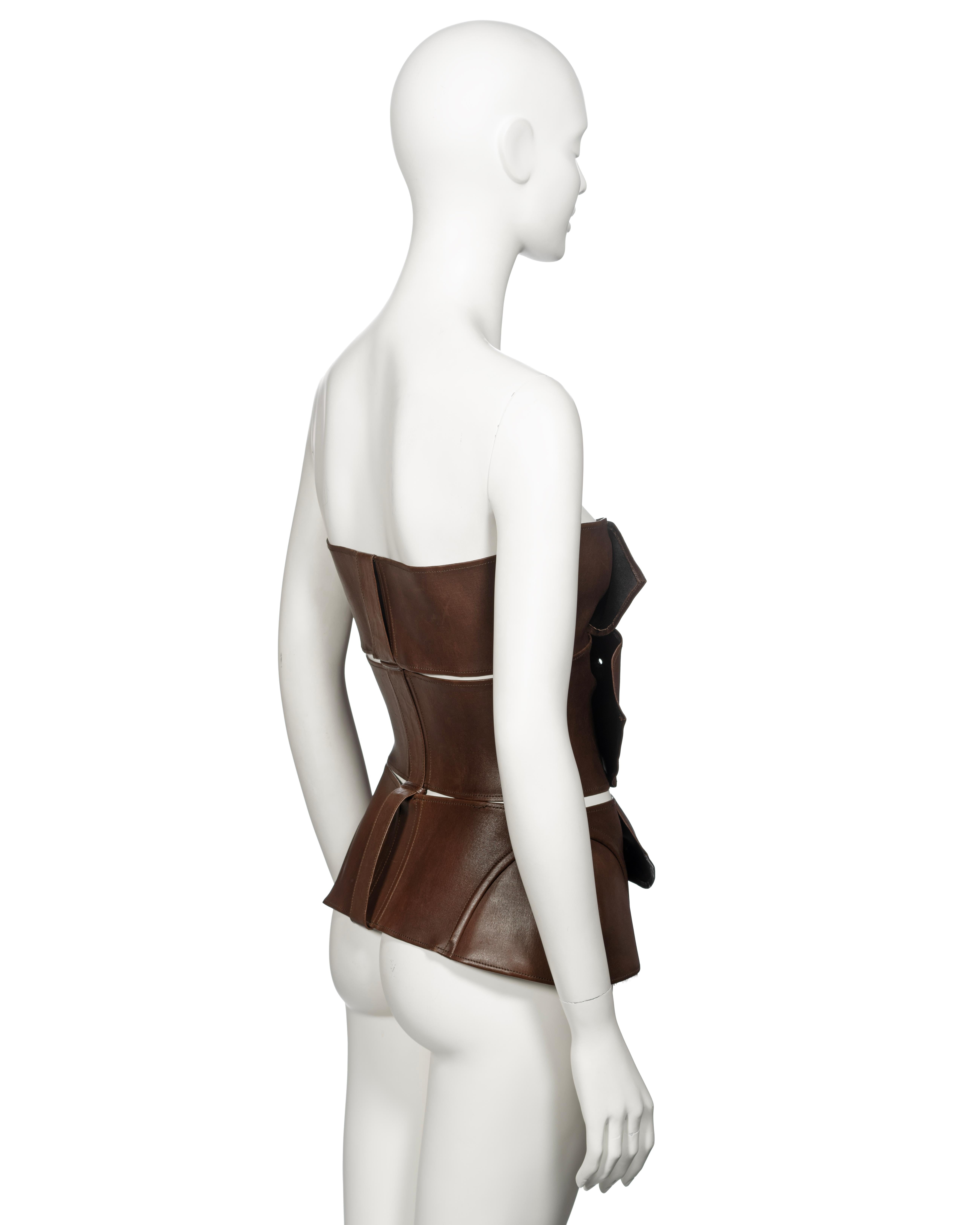 Jean Paul Gaultier Brown Leather Corset Made From Three Belts, ss 2008 4