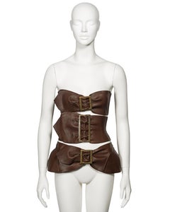 Jean Paul Gaultier Brown Leather Corset Made From Three Belts, ss 2008