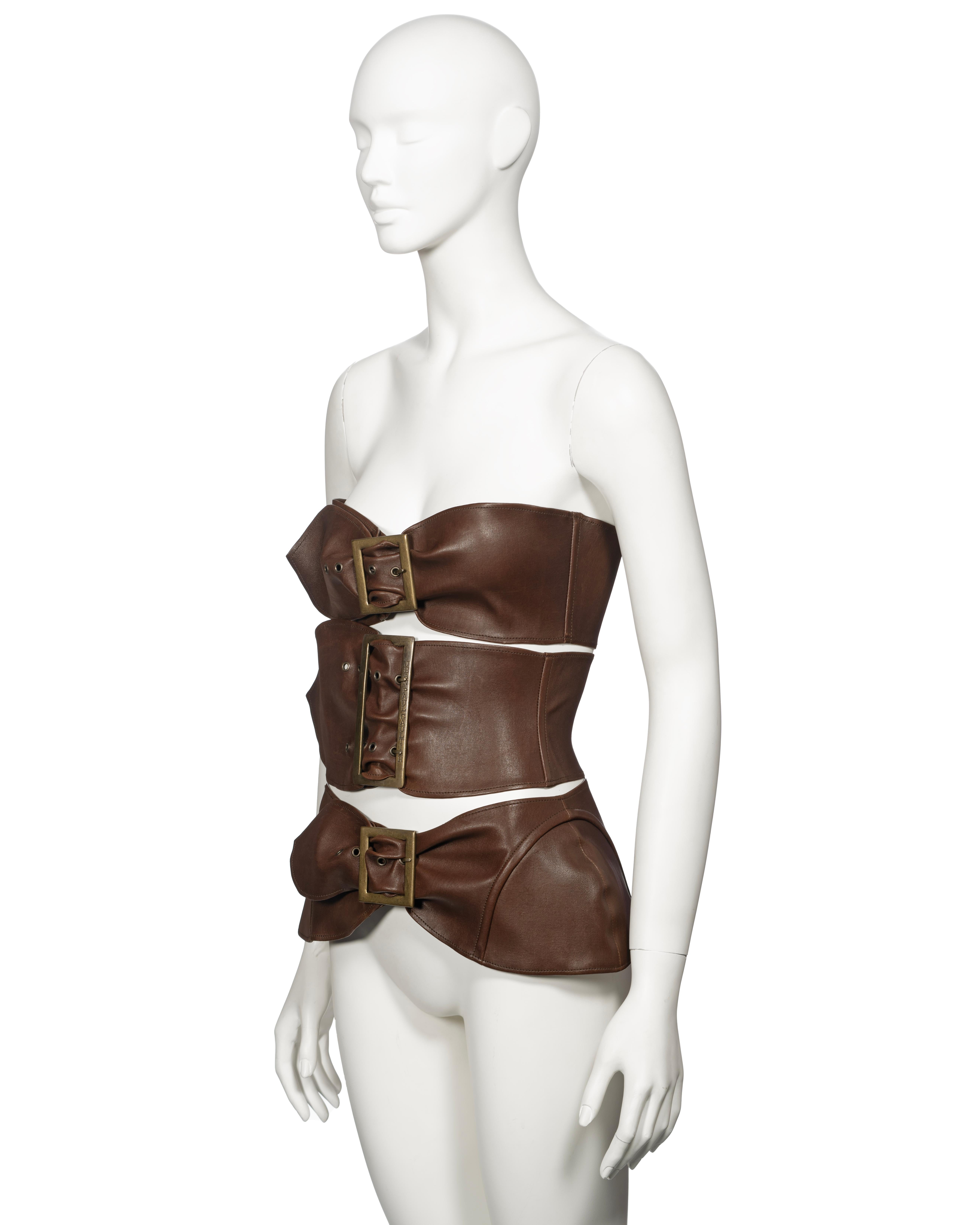 Jean Paul Gaultier Brown Leather Corset Made From Three Belts, ss 2008 1