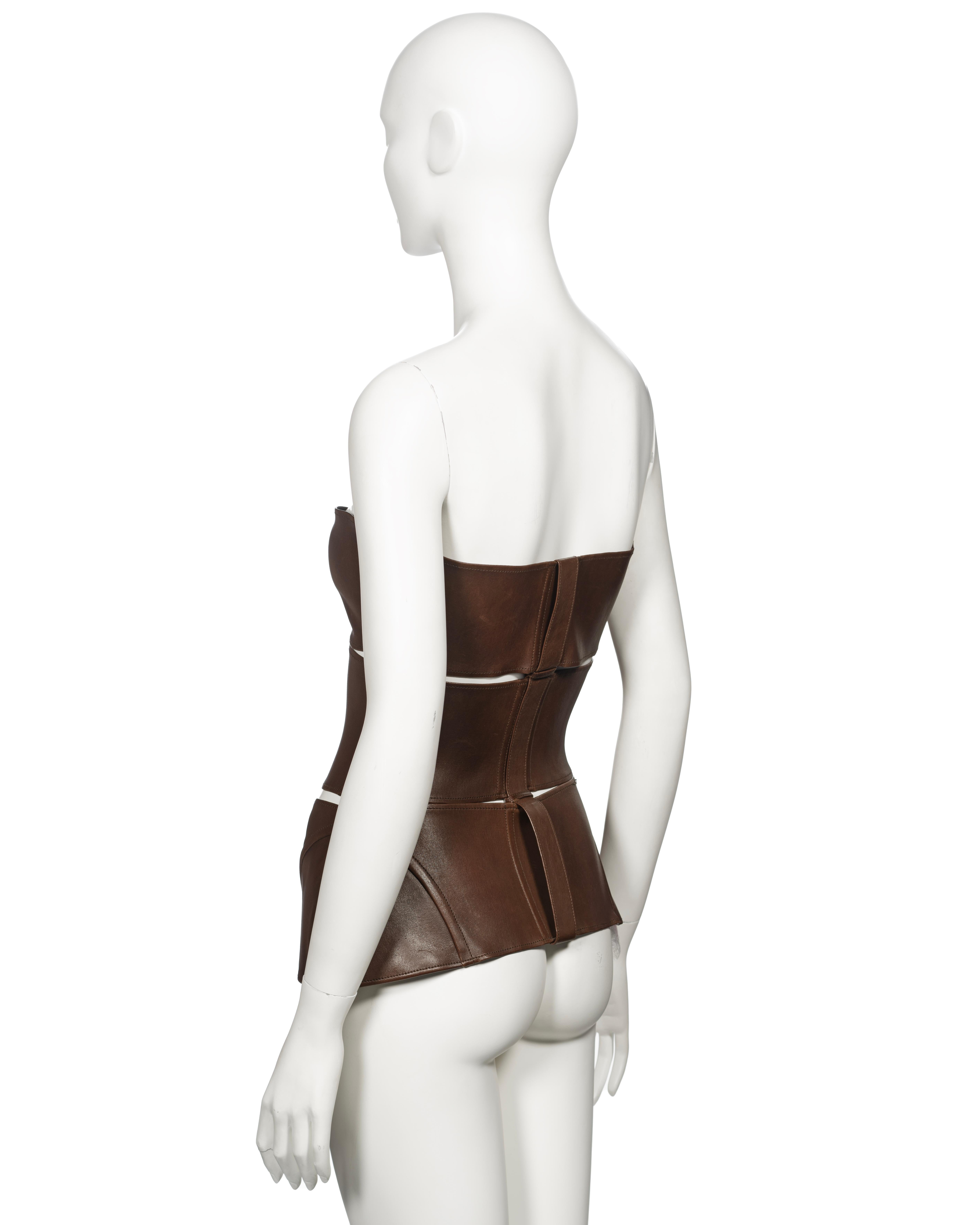 Jean Paul Gaultier Brown Leather Corset Made From Three Belts, ss 2008 2