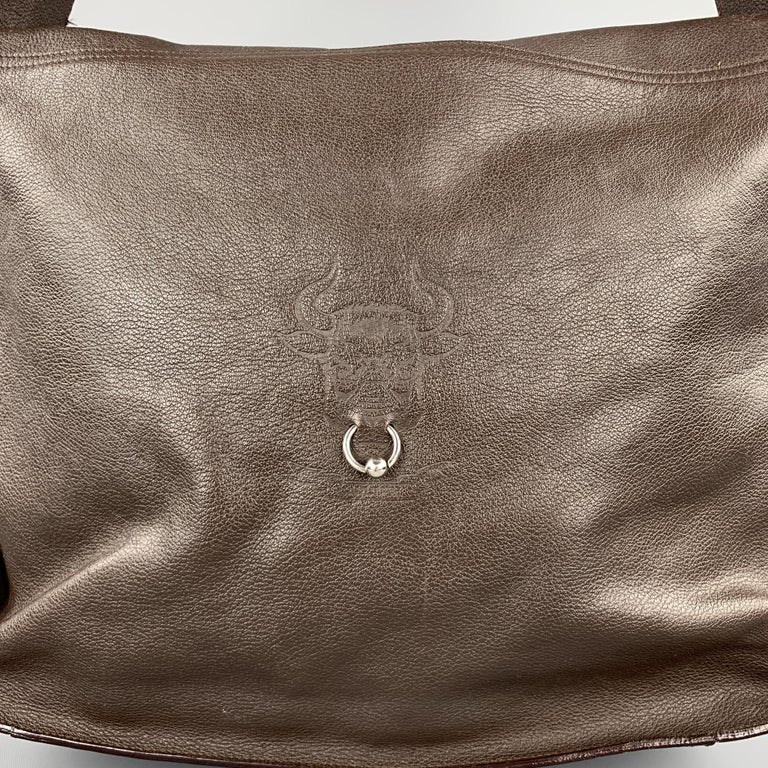 JEAN PAUL GAULTIER Brown Leather Embossed Bull Piercing Shoulder Bag For  Sale at 1stDibs | pauls piercing