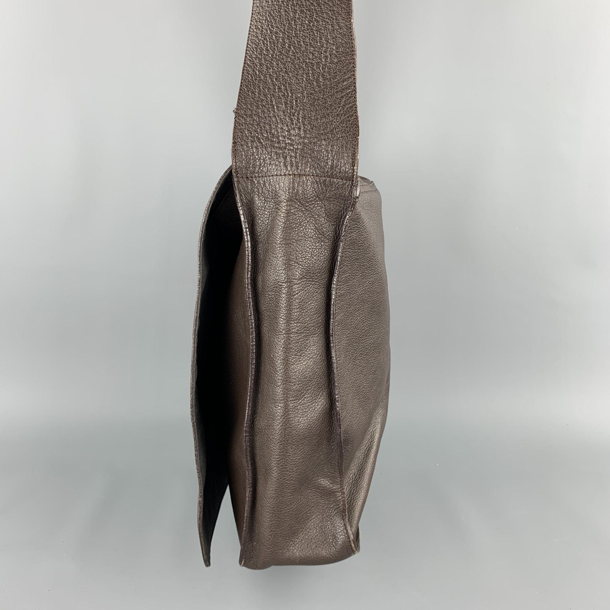 JEAN PAUL GAULTIER Sac à bandoulière en cuir embossé Pierce Jeans Brown 1