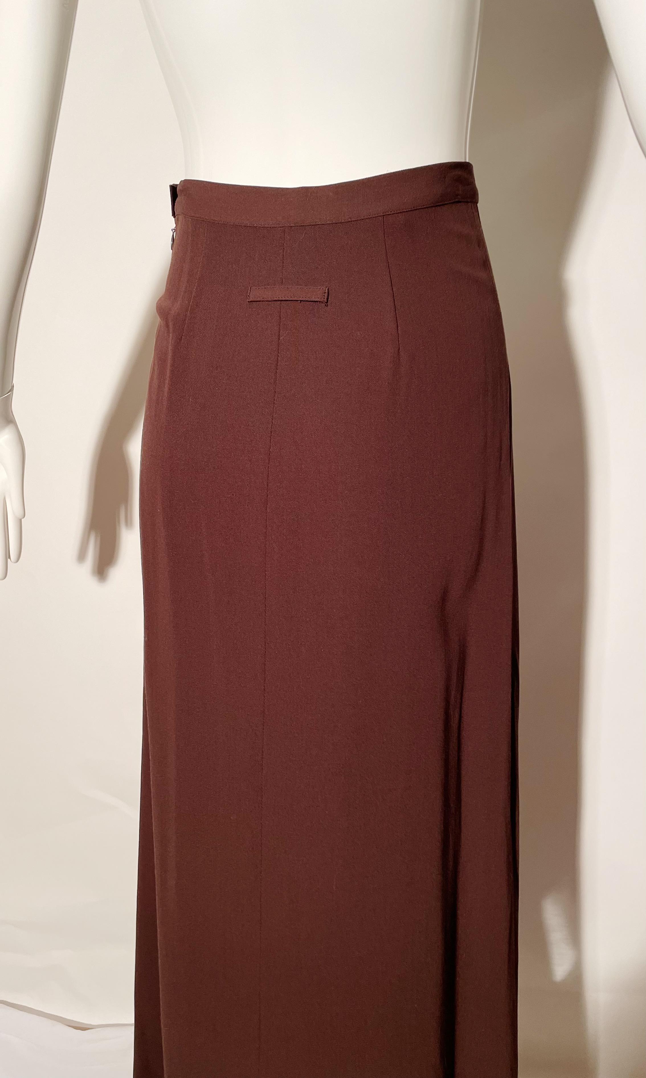 Black Jean Paul Gaultier Brown Maxi Skirt For Sale