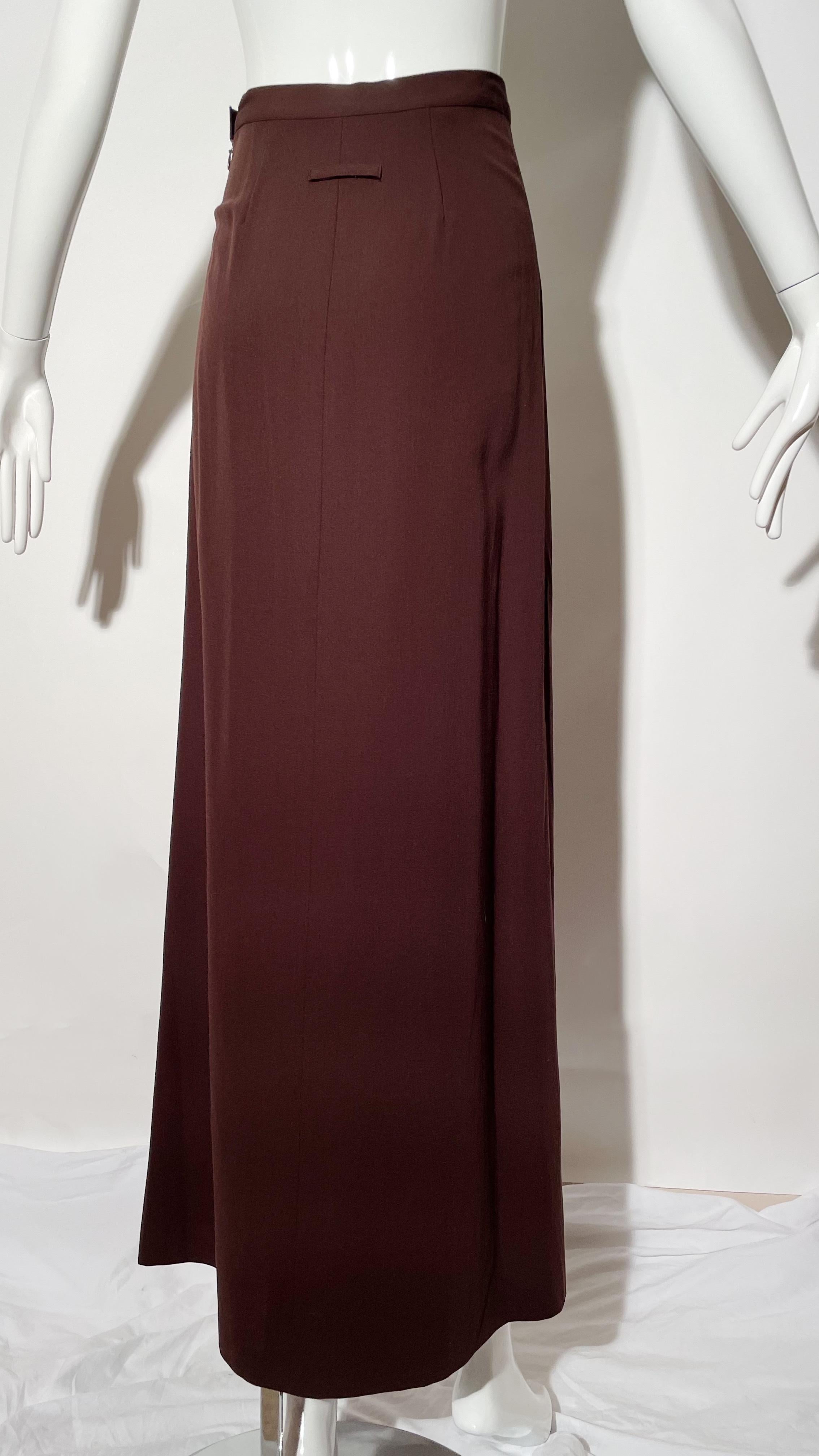 Jean Paul Gaultier Brown Maxi Skirt In Excellent Condition For Sale In Los Angeles, CA