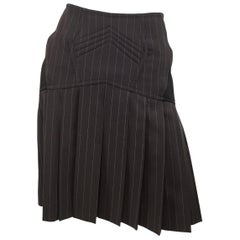 Jean Paul Gaultier Brown Pleated Skirt with Lace Tie