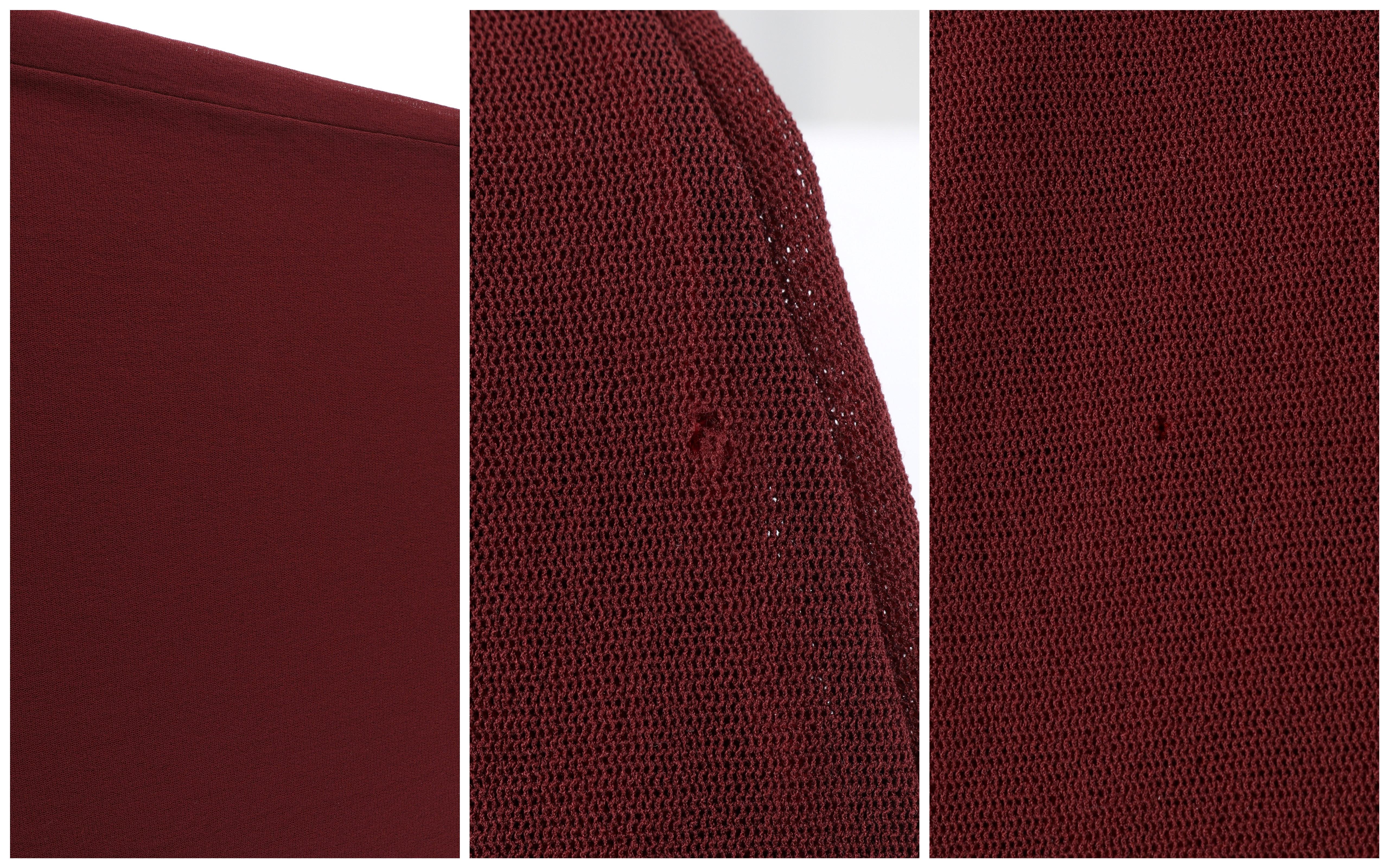 JEAN PAUL GAULTIER Burgundy Semi-Sheer Mesh Twist Cutout Tank Top Maxi Dress For Sale 4