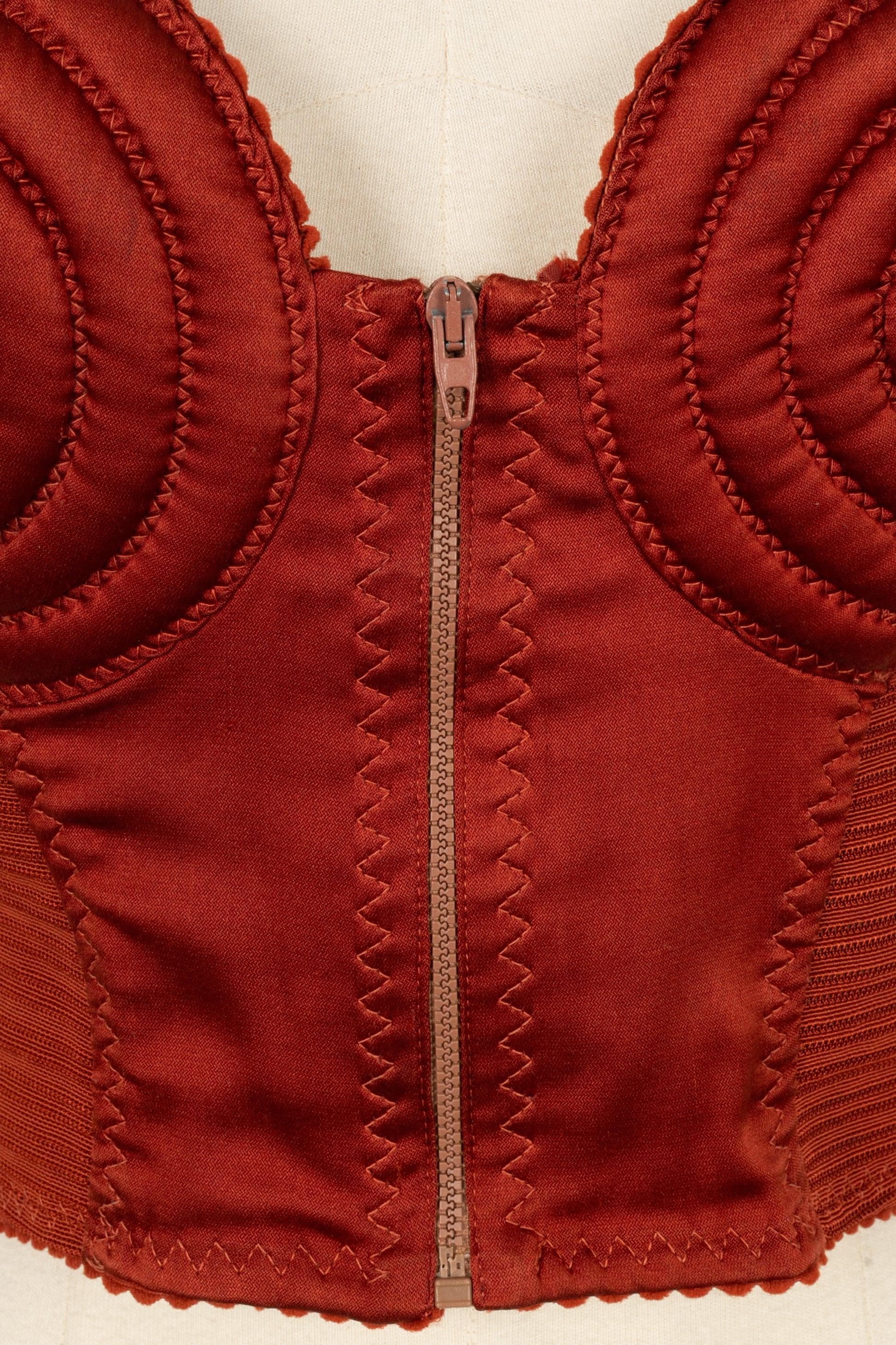 Jean-Paul Gaultier Burnt-Orange Silk Top, 1987 For Sale 2