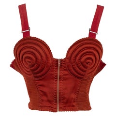 Haut en soie orange brûlé Jean-Paul Gaultier, 1987