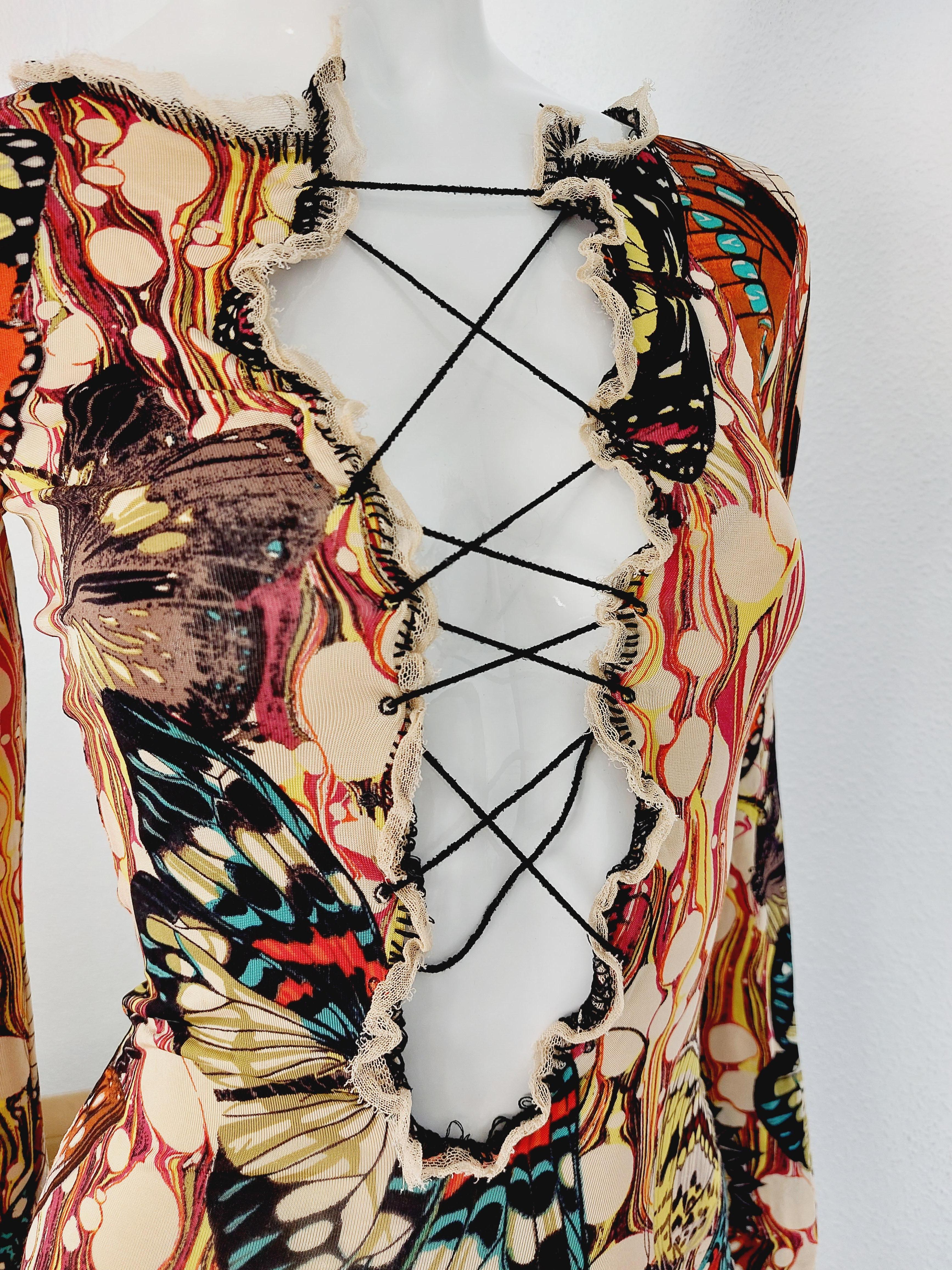 Jean Paul Gaultier Corsé Mariposa Kendall Jenner Vestido Óptico Top Falda en venta 6