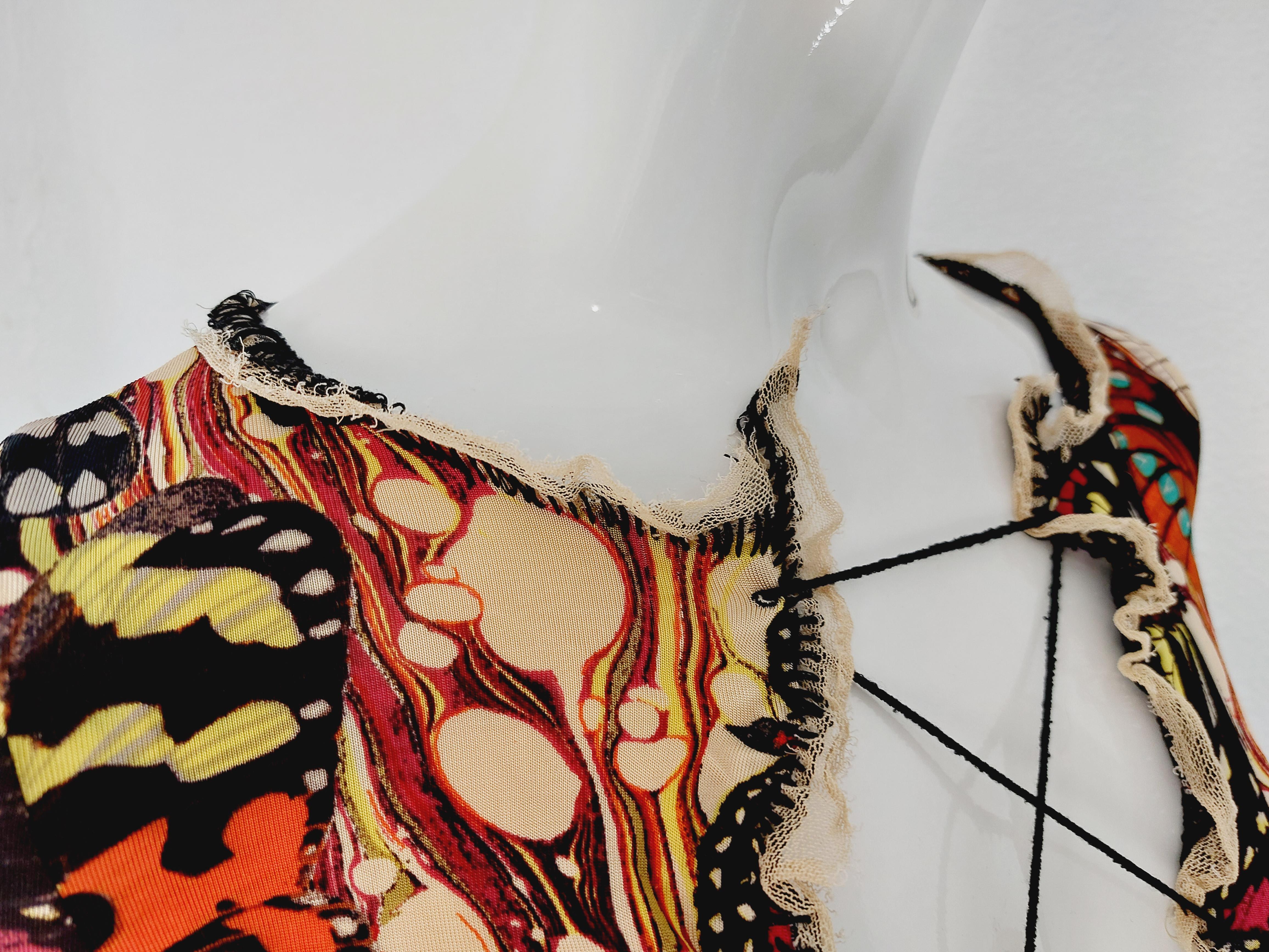 Jean Paul Gaultier Corsé Mariposa Kendall Jenner Vestido Óptico Top Falda en venta 7