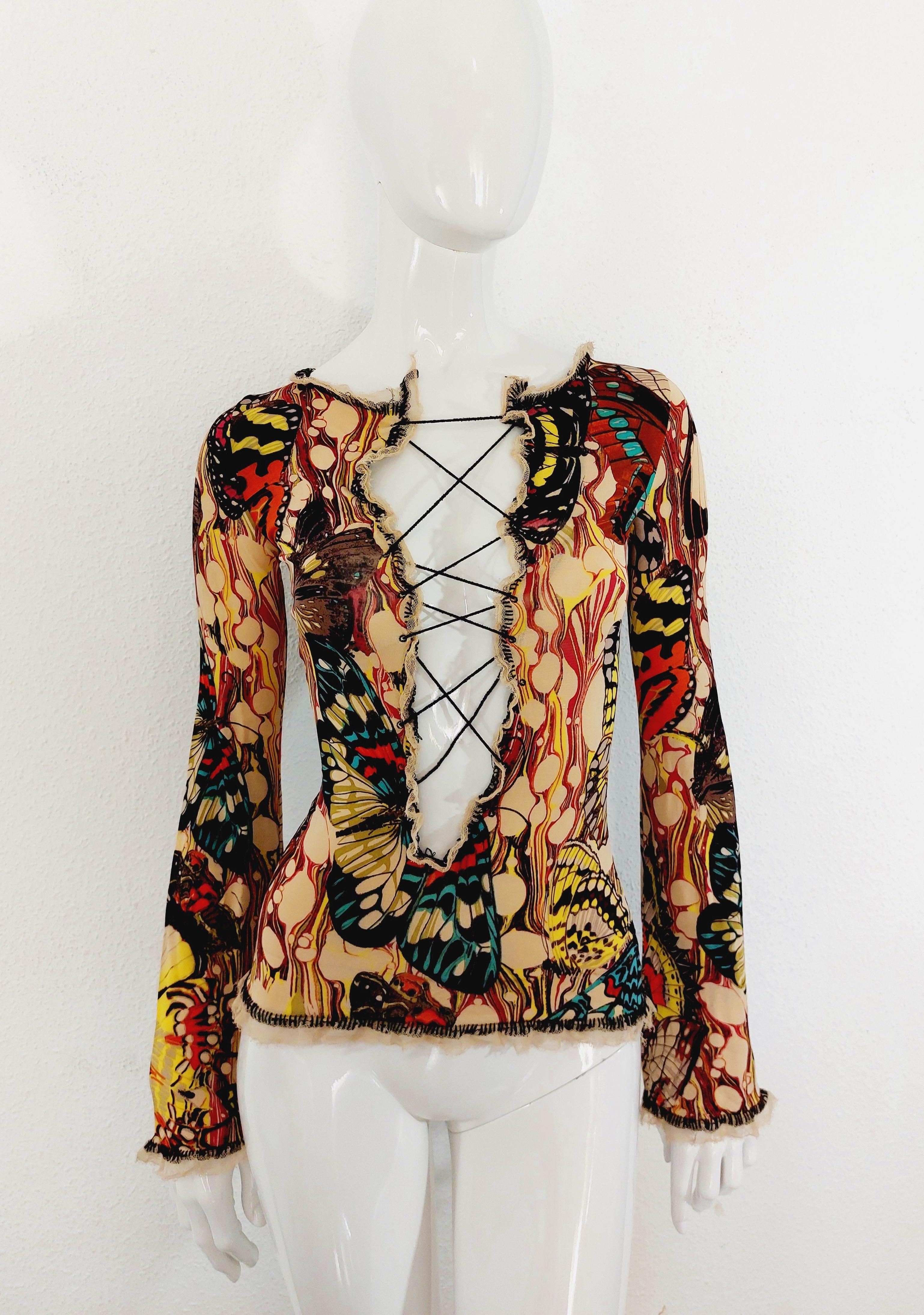 Jean Paul Gaultier Corsé Mariposa Kendall Jenner Vestido Óptico Top Falda en venta 8