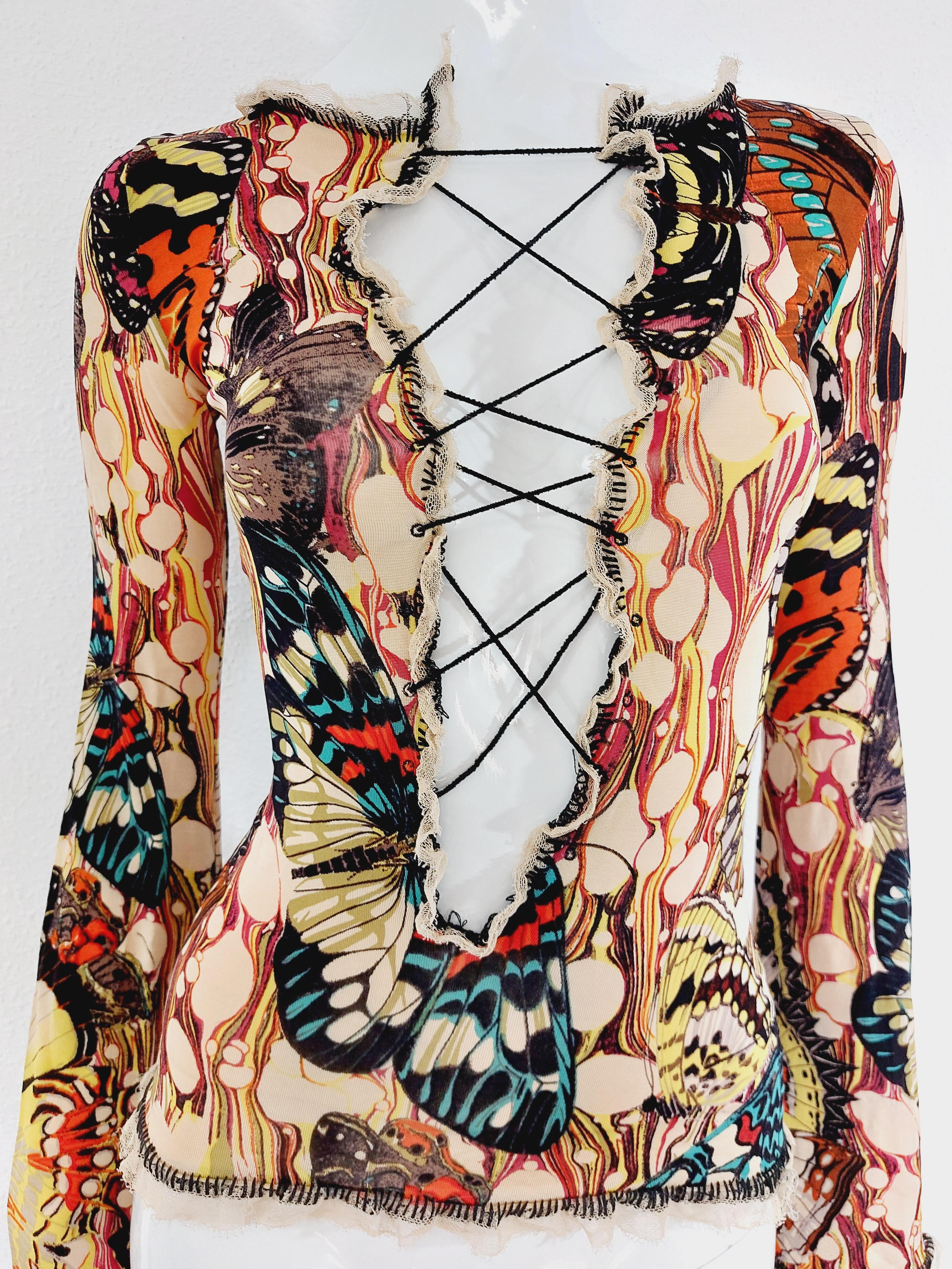 Jean Paul Gaultier Corsé Mariposa Kendall Jenner Vestido Óptico Top Falda en venta 9