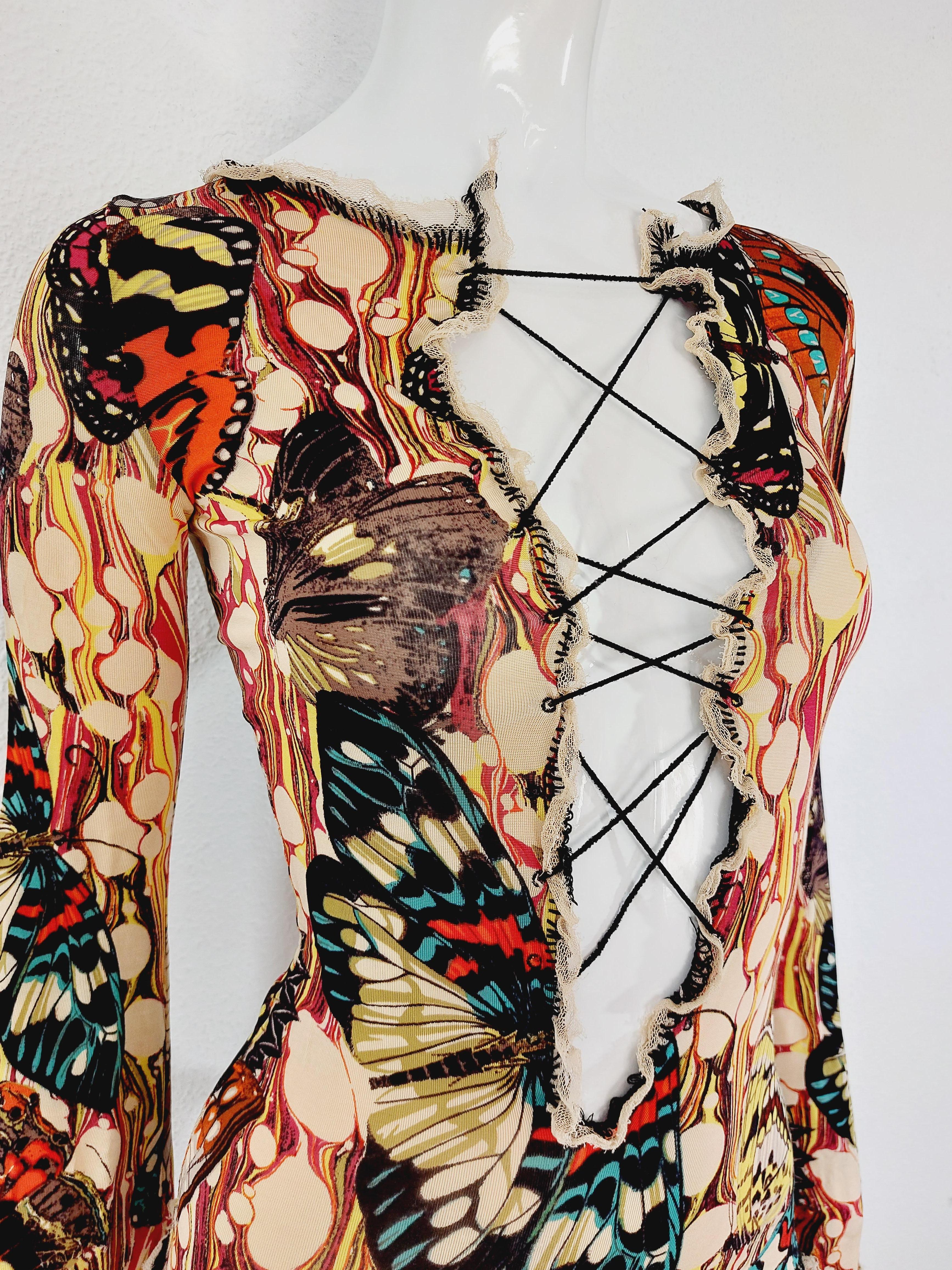 Jean Paul Gaultier Corsé Mariposa Kendall Jenner Vestido Óptico Top Falda en venta 10