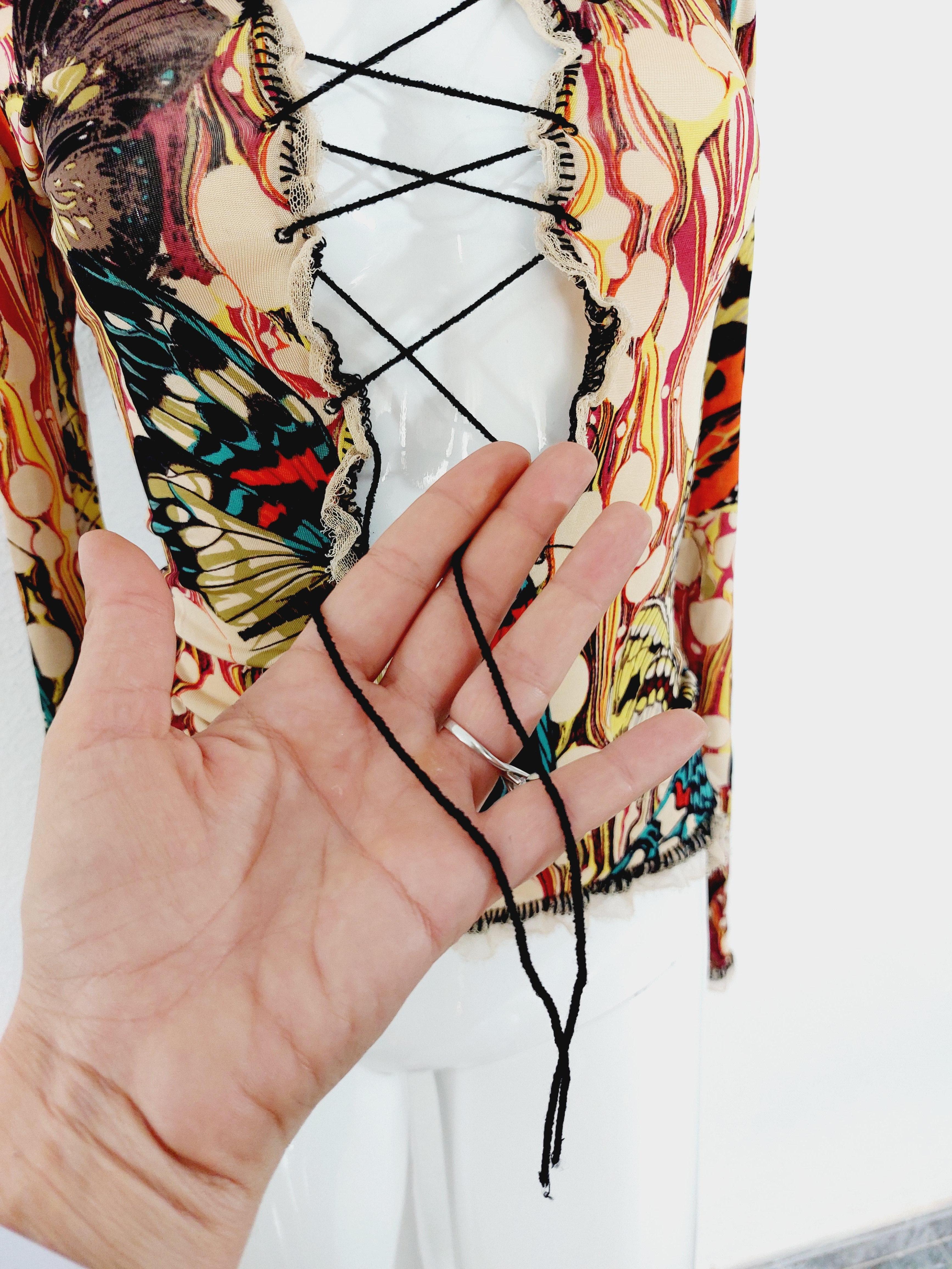 Jean Paul Gaultier Corsé Mariposa Kendall Jenner Vestido Óptico Top Falda en venta 13