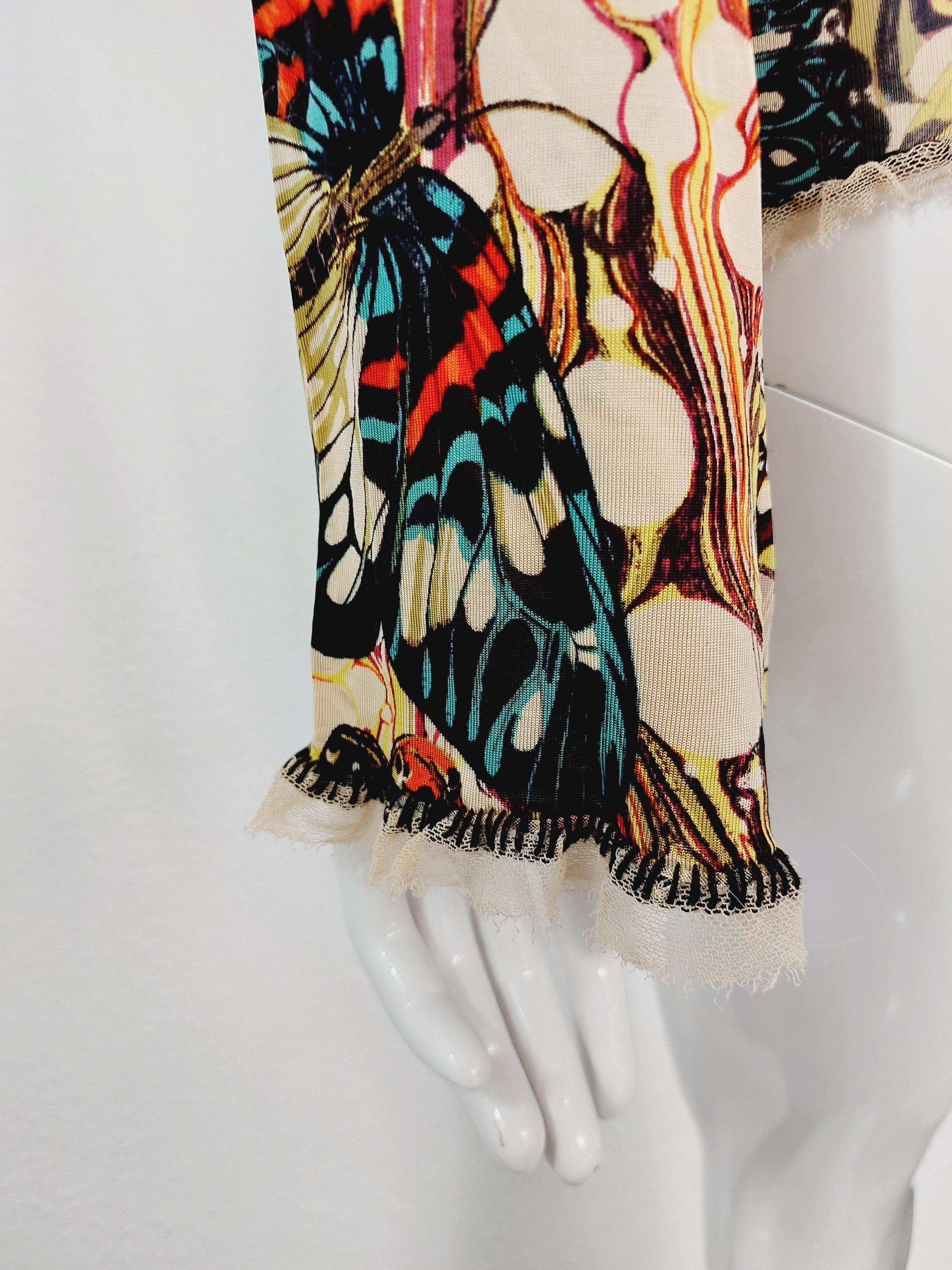 Jean Paul Gaultier Corsé Mariposa Kendall Jenner Vestido Óptico Top Falda en Excelente estado para la venta en PARIS, FR