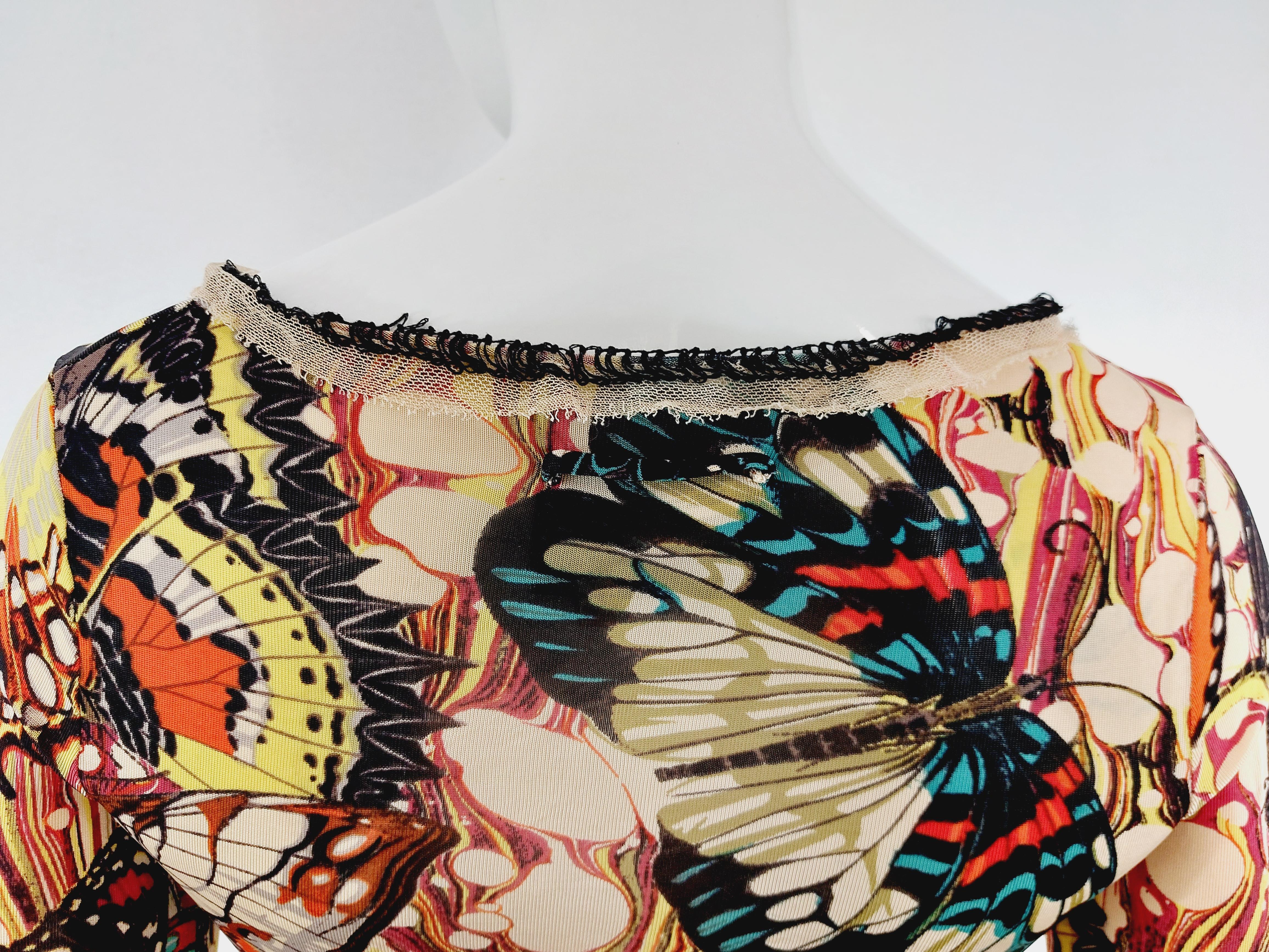 Jean Paul Gaultier Corsé Mariposa Kendall Jenner Vestido Óptico Top Falda en venta 1