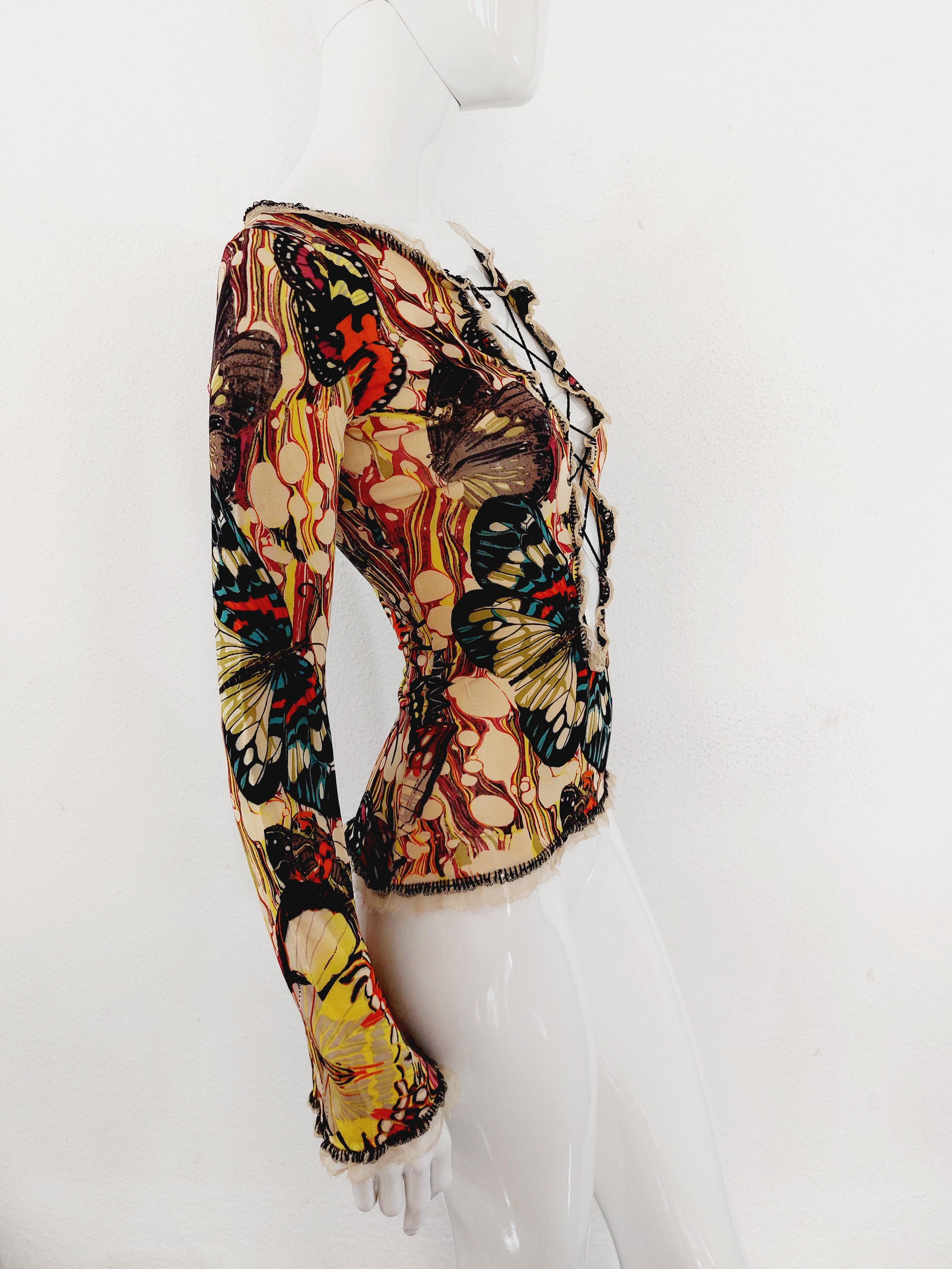 Jean Paul Gaultier Corsé Mariposa Kendall Jenner Vestido Óptico Top Falda en venta 3