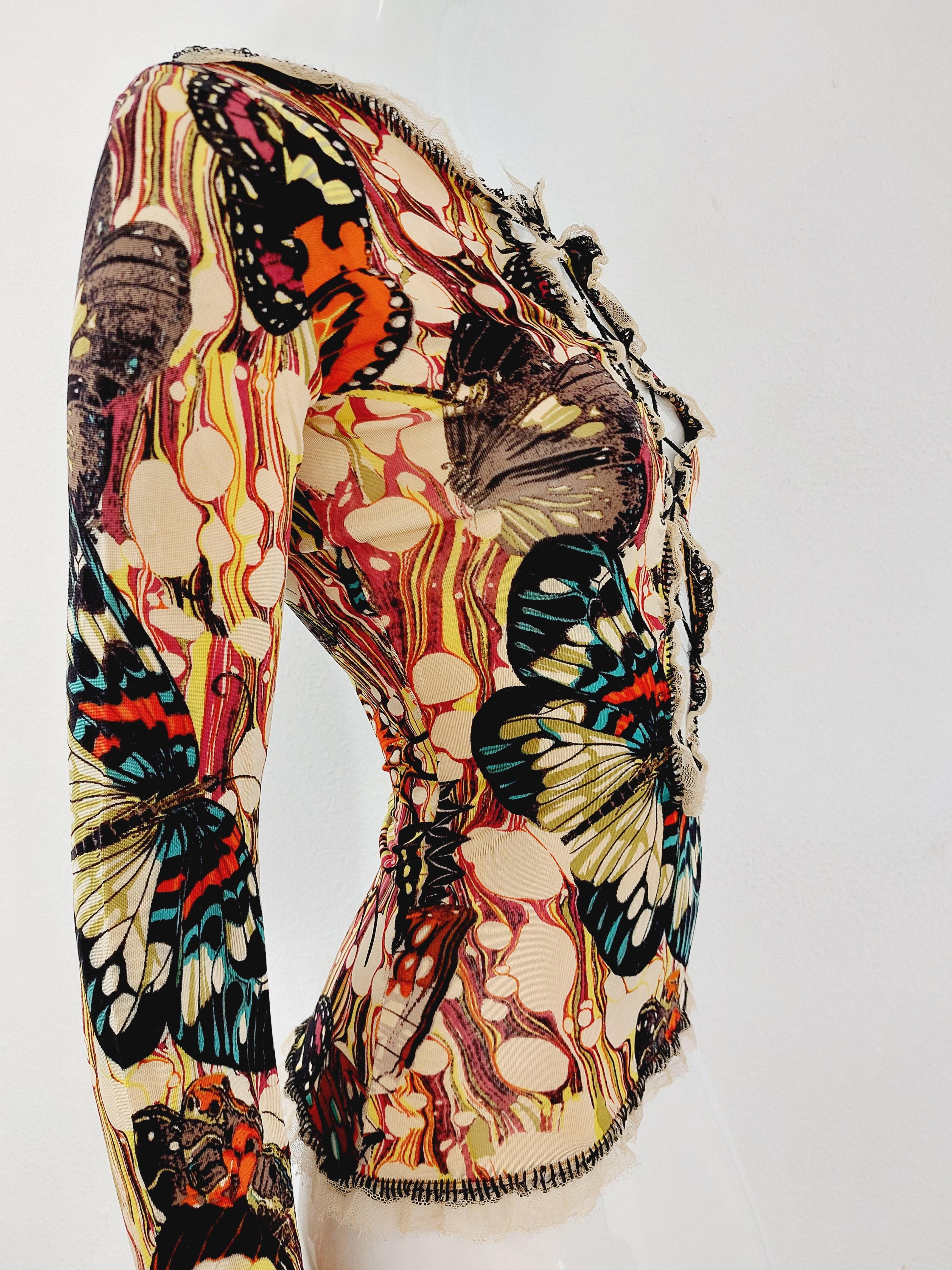 Jean Paul Gaultier Corsé Mariposa Kendall Jenner Vestido Óptico Top Falda en venta 4