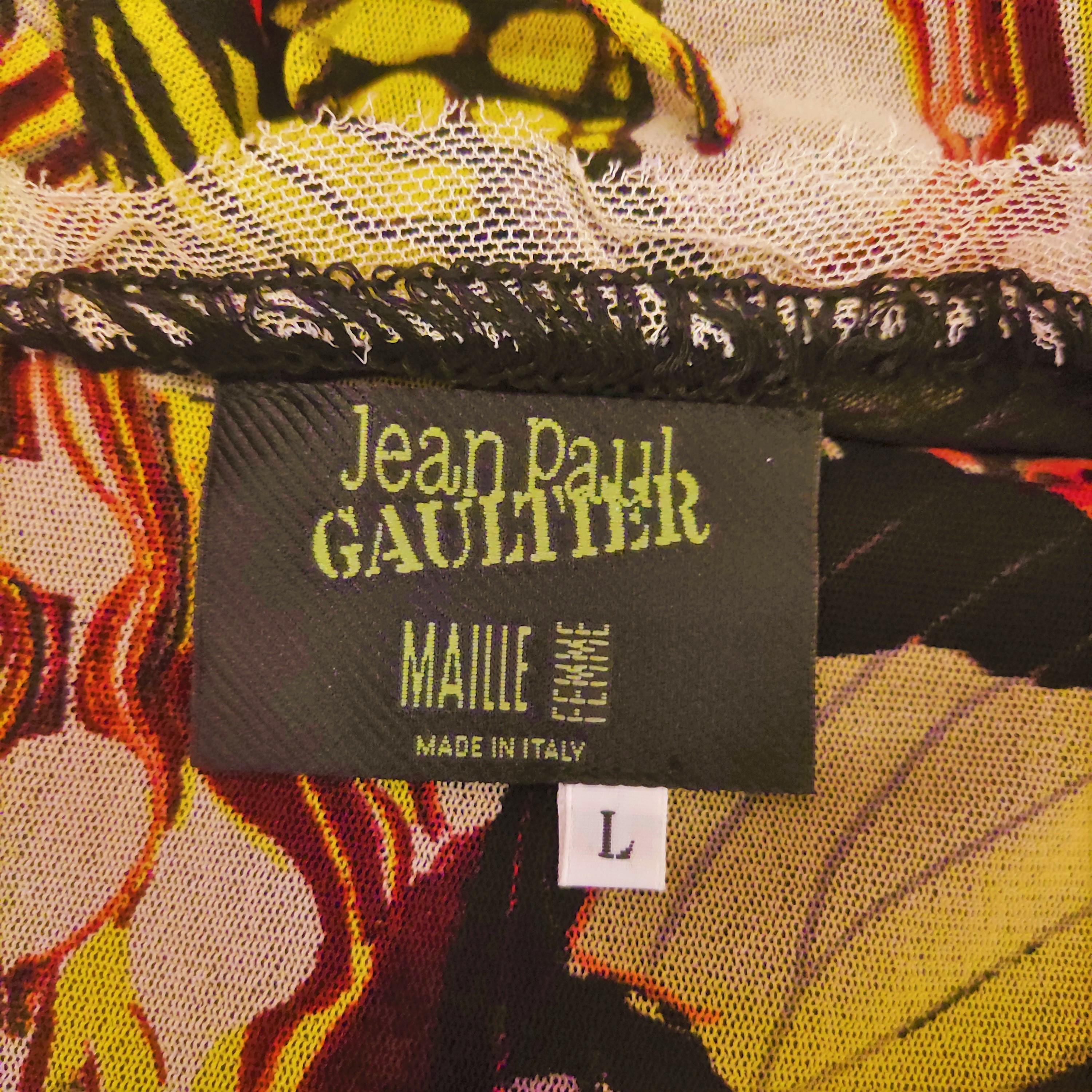 Jean Paul Gaultier Mariposa Libélula Tatuaje Kendall Jenner 2003 Maxi Vestido 6