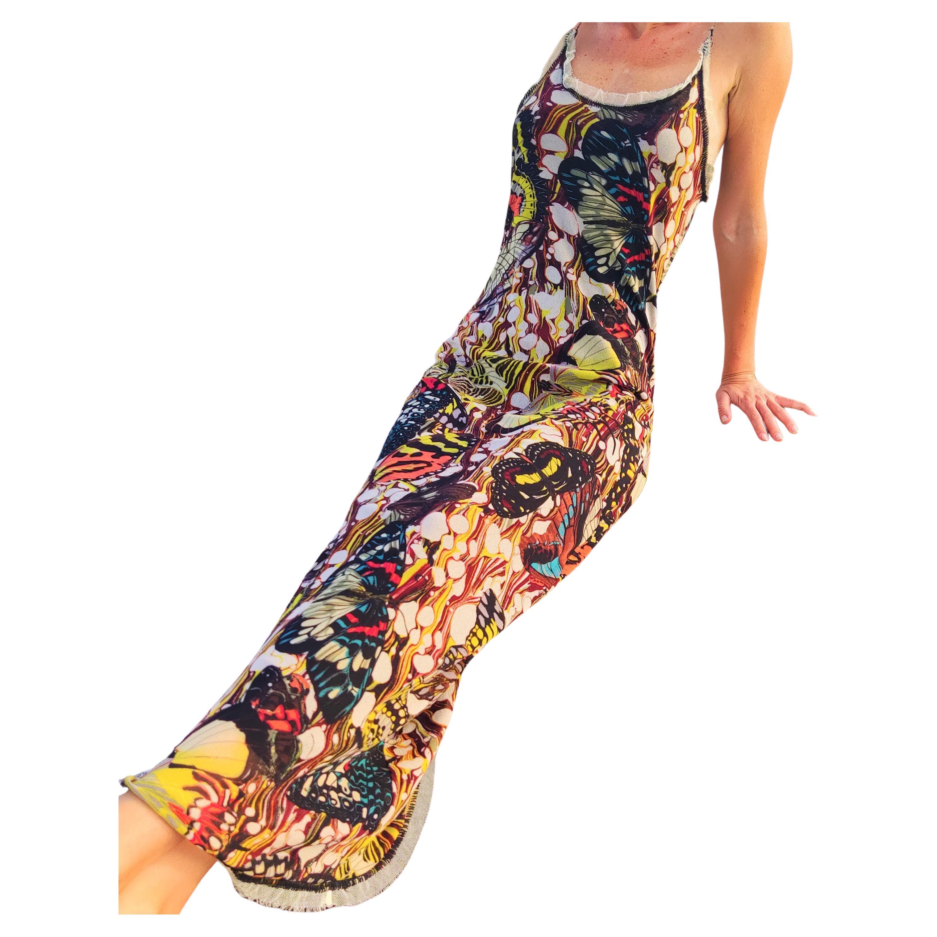 Jean Paul Gaultier Butterfly Dragonfly Tattoo Kendall Jenner 2003 Maxi Dress