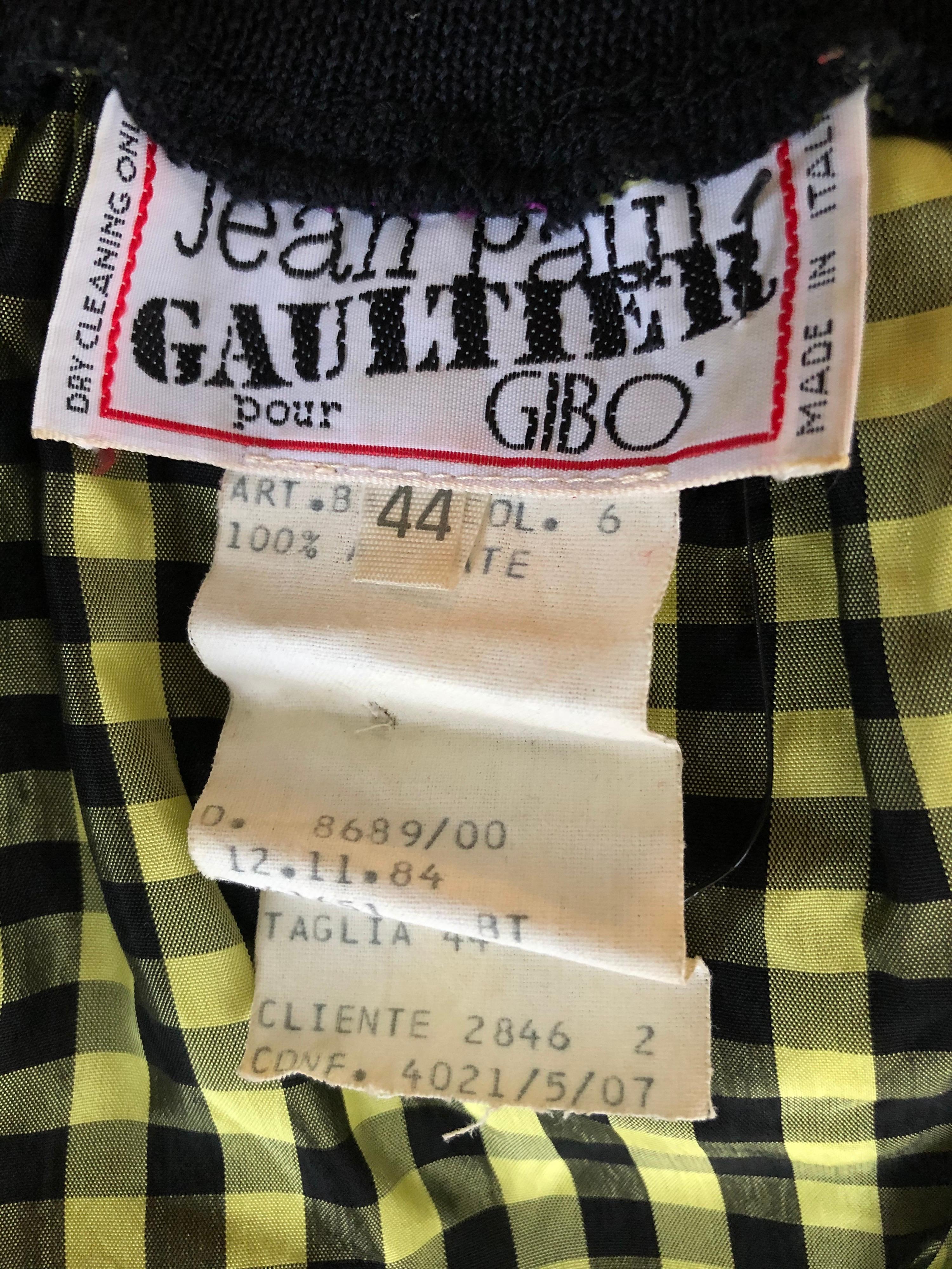 Jean Paul Gaultier c. 1980 Vintage Clueless Crop Top  In Good Condition For Sale In Naples, FL