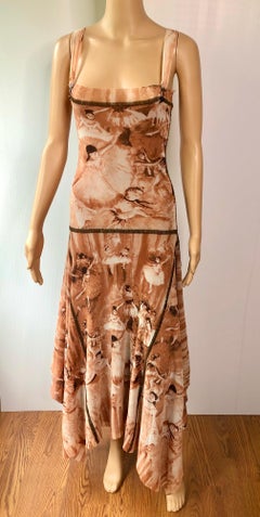 Jean Paul Gaultier S/S 2004 Vintage Edgar Degas Ballerina Print Mesh Maxi Dress