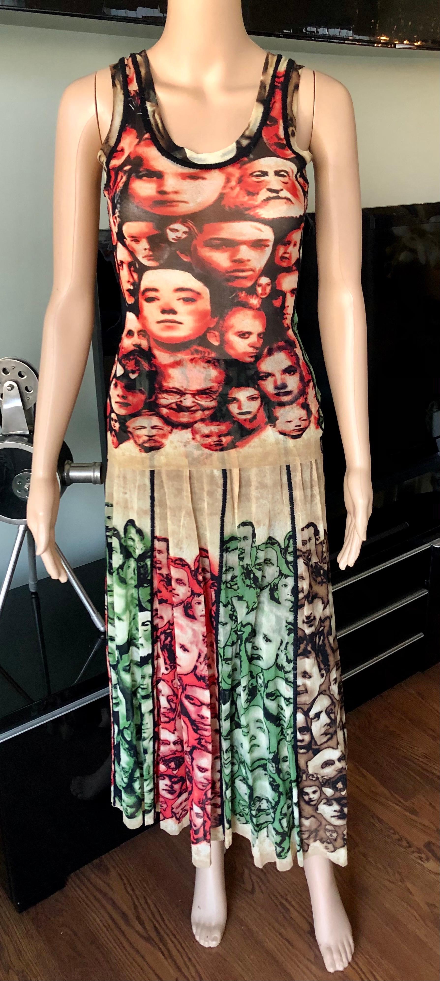 Jean Paul Gaultier Vintage Iconic Faces Print Mesh Cardigan, Top & Skirt 3 Piece Set Size S

Excellent Condition

