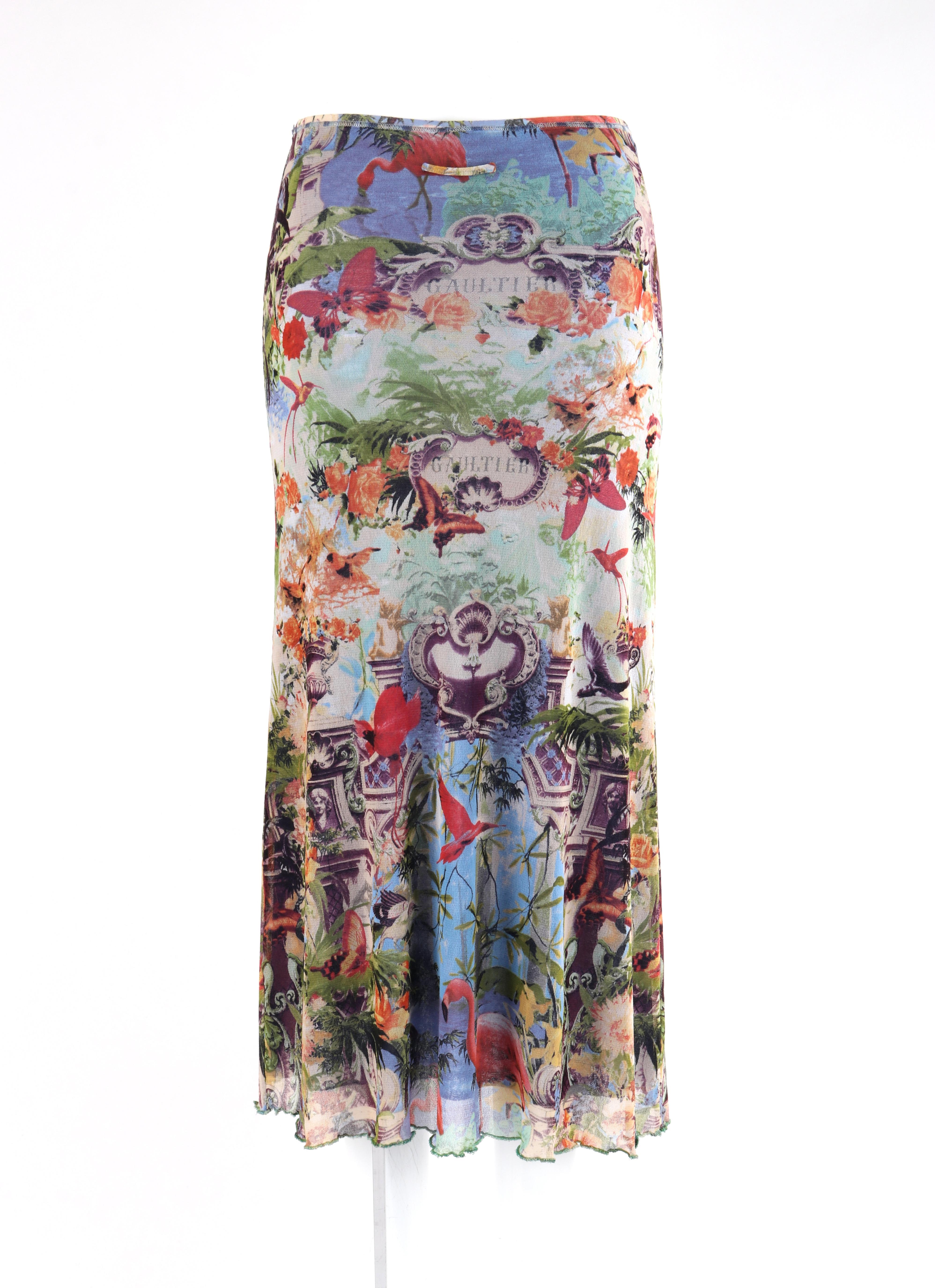 floral mesh maxi skirt