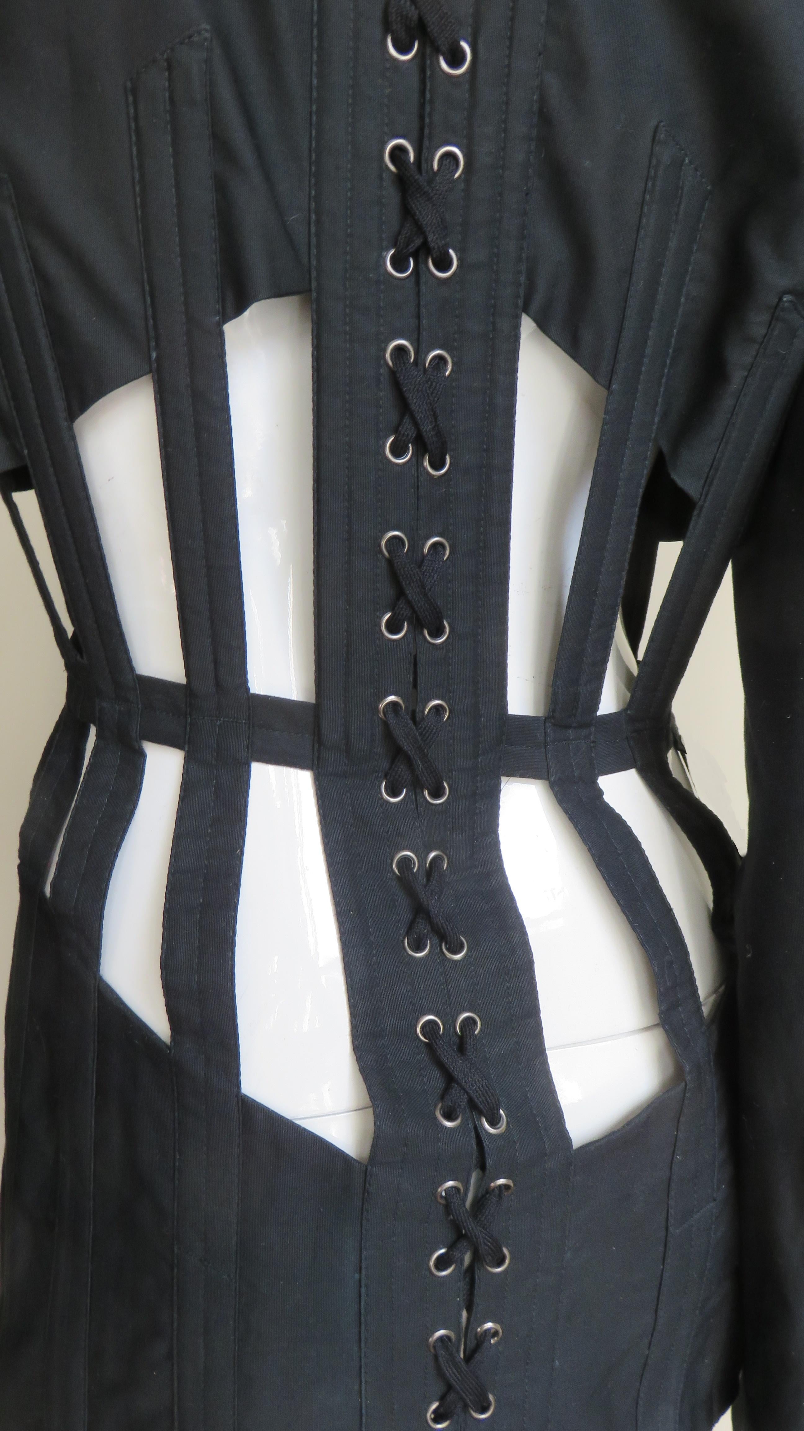 Jean Paul Gaultier Iconic Cage Corset lace up Jacket Pant Suit S/S 1989 For Sale 11