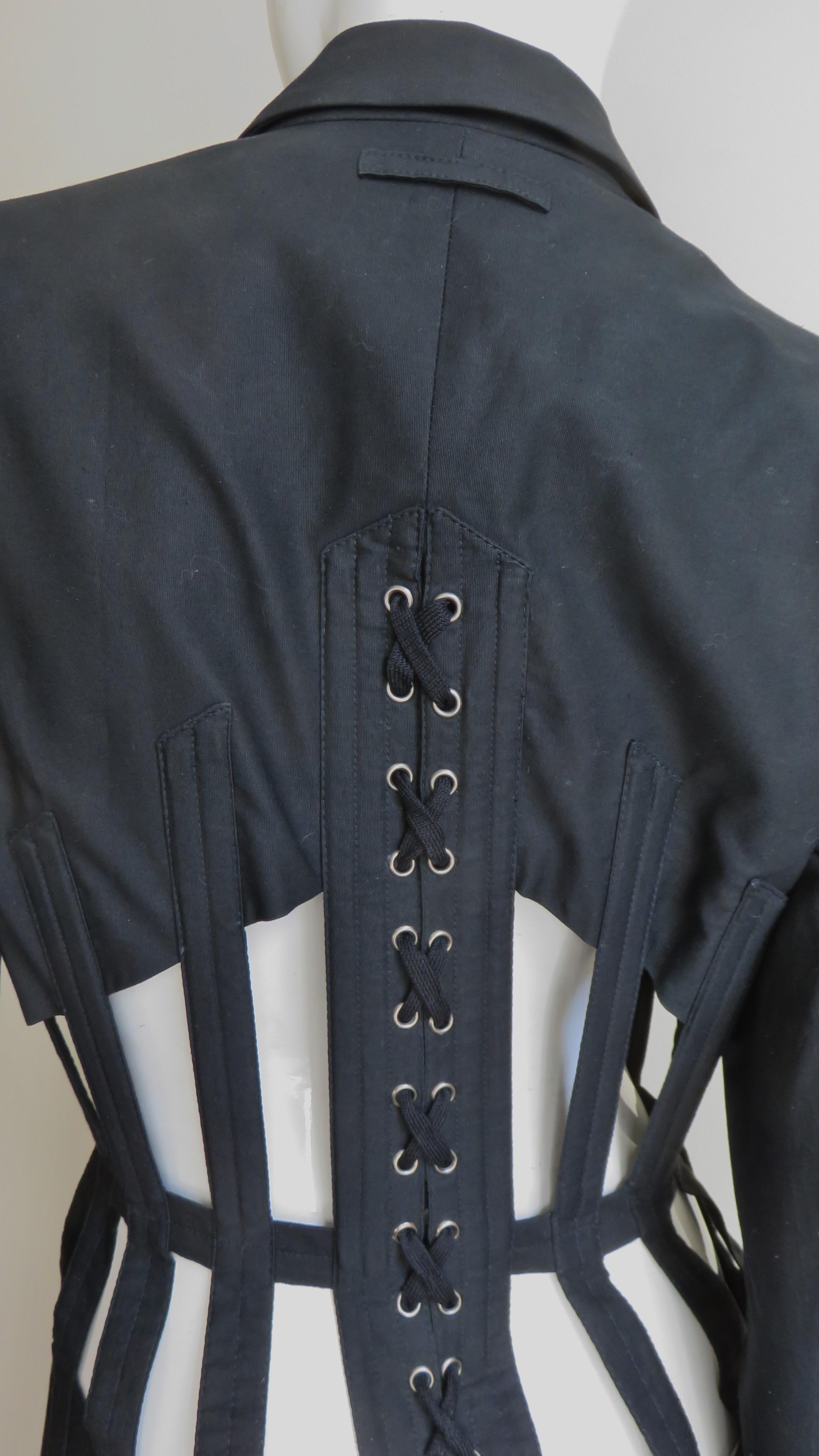 Jean Paul Gaultier Iconic Cage Corset lace up Jacket Pant Suit S/S 1989 For Sale 12