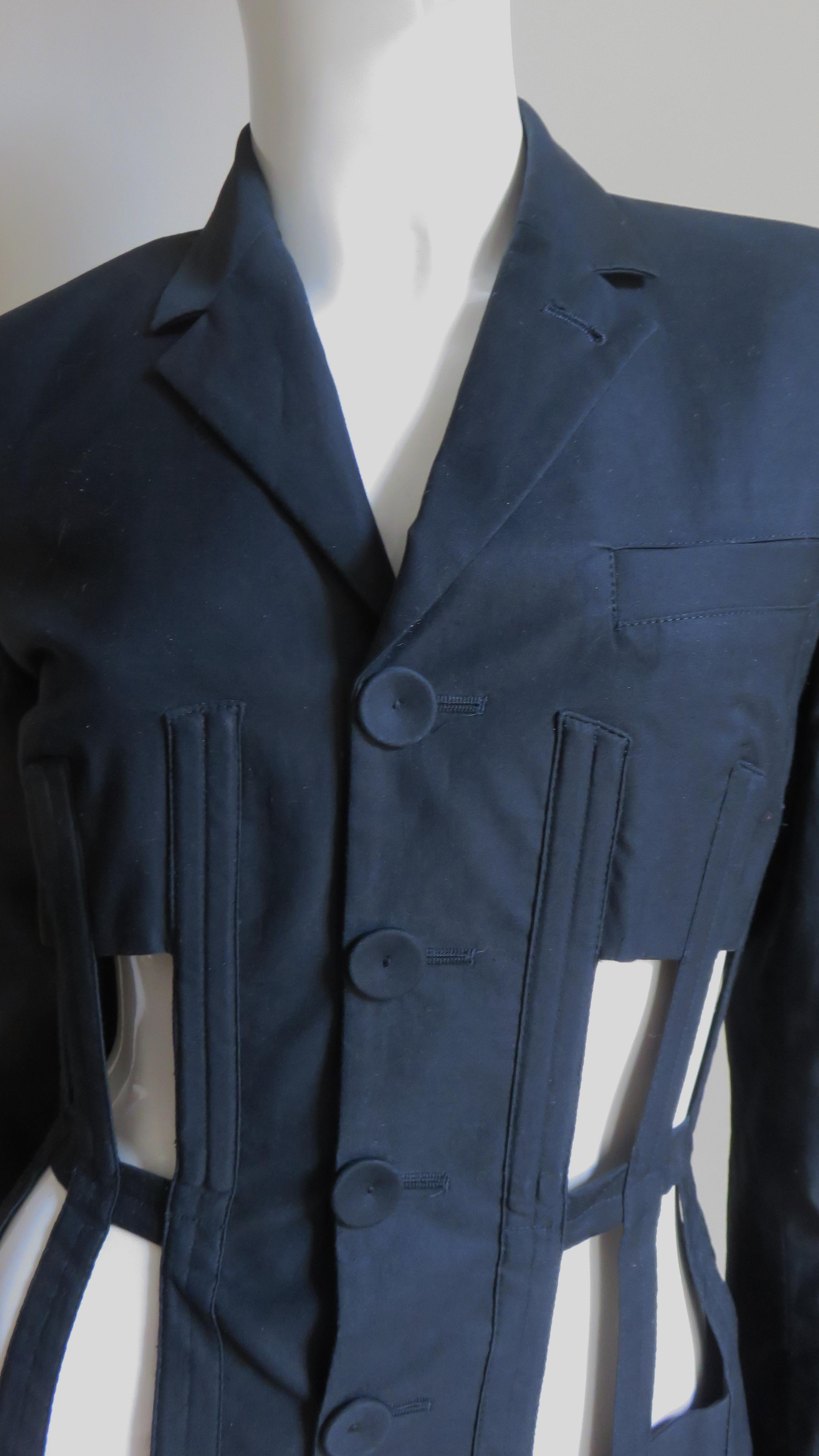 Women's Jean Paul Gaultier Iconic Cage Corset lace up Jacket Pant Suit S/S 1989 For Sale