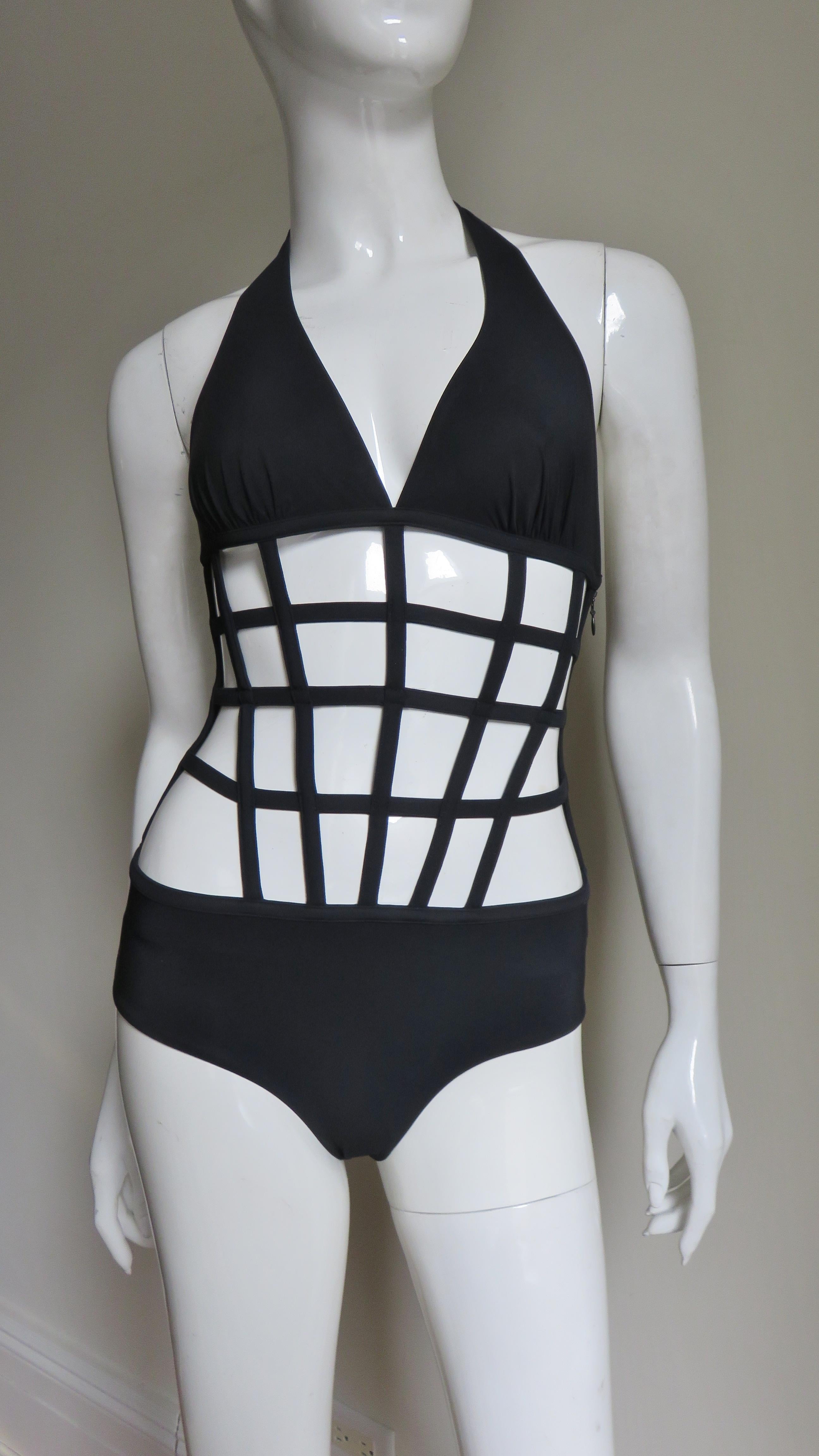 Black Jean Paul Gaultier Cage Swimsuit