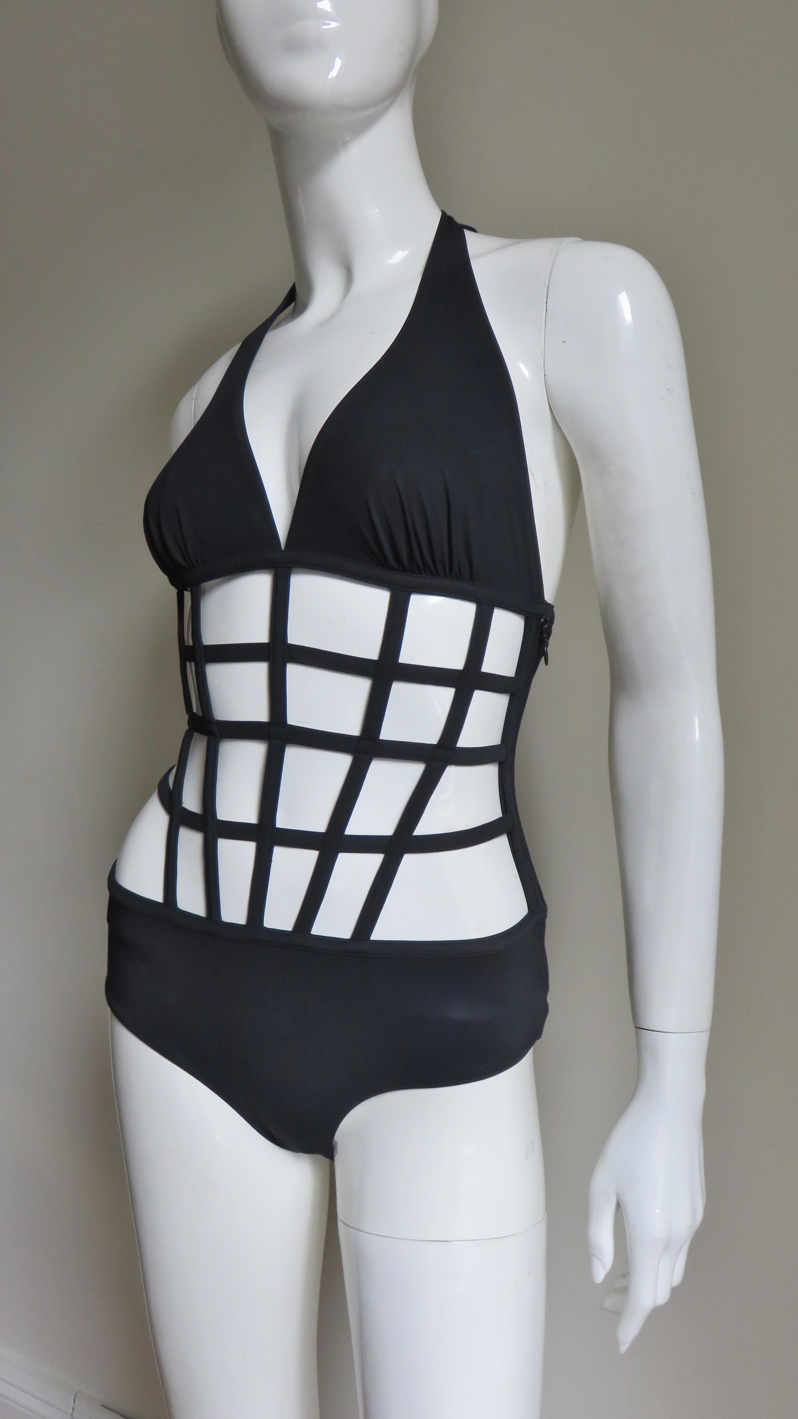 Jean Paul Gaultier Cage Swimsuit In Excellent Condition In Water Mill, NY