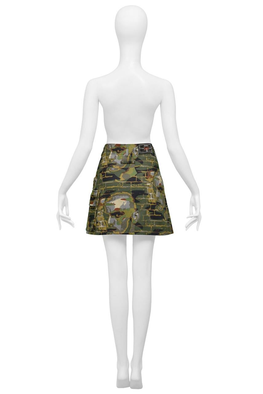 Brown Jean Paul Gaultier Camo Mini Skirt With Droids For Sale