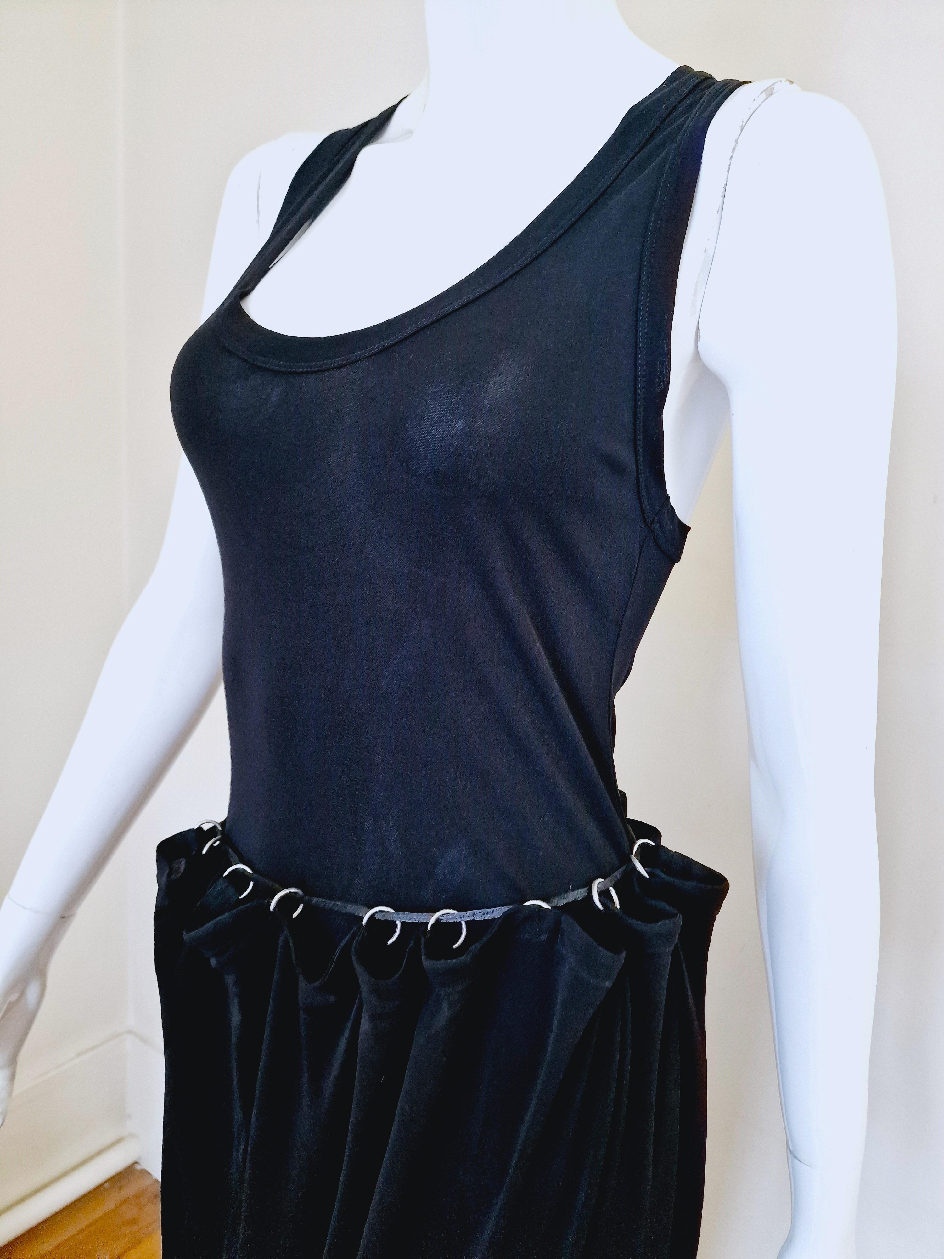 Jean Paul Gaultier Chain Metal Ring Black Vintage 90s Medium Evening Dress Gown For Sale 7
