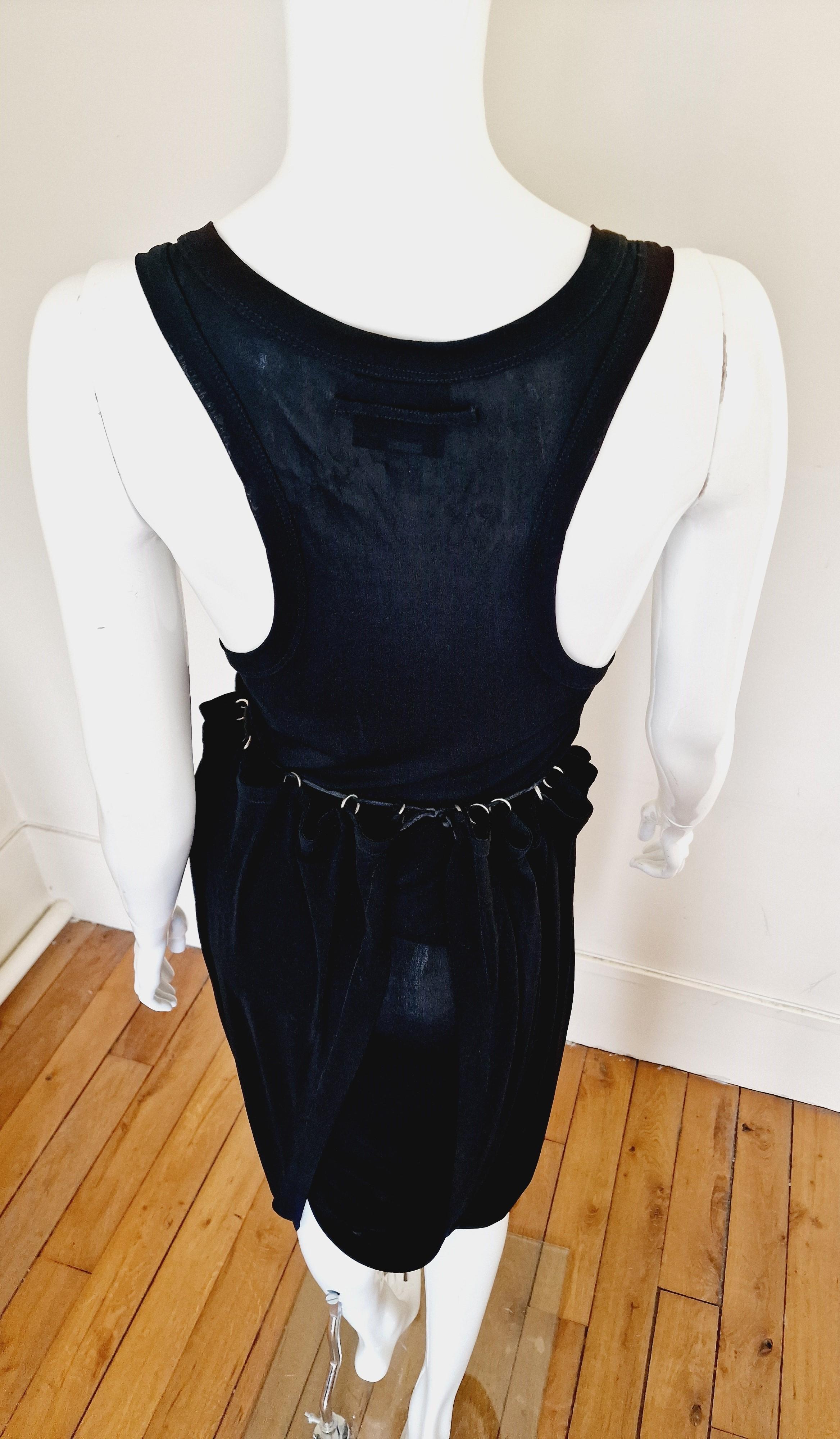 Jean Paul Gaultier Chain Metal Ring Black Vintage 90s Medium Evening Dress Gown For Sale 10