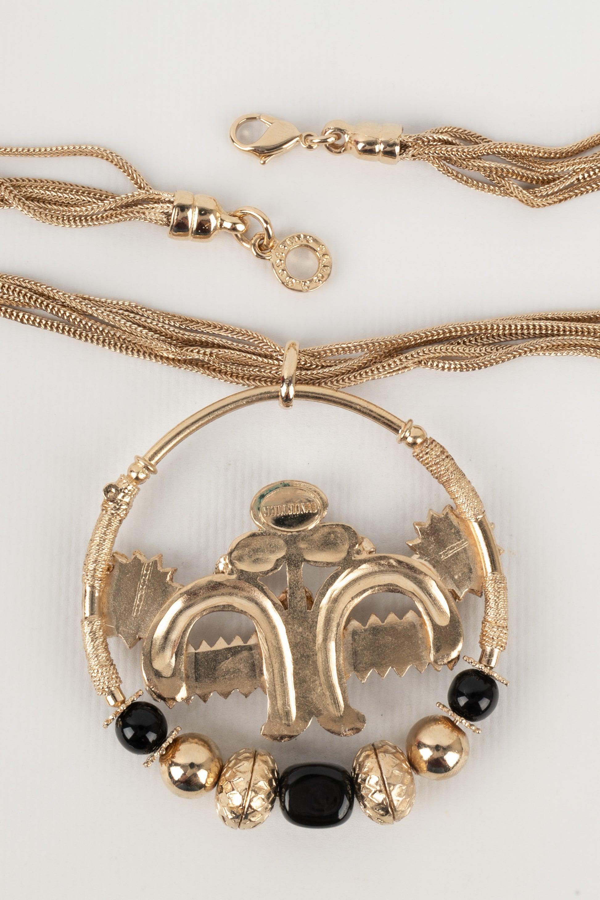 Women's Jean Paul Gaultier Champagne Metal Necklace For Sale