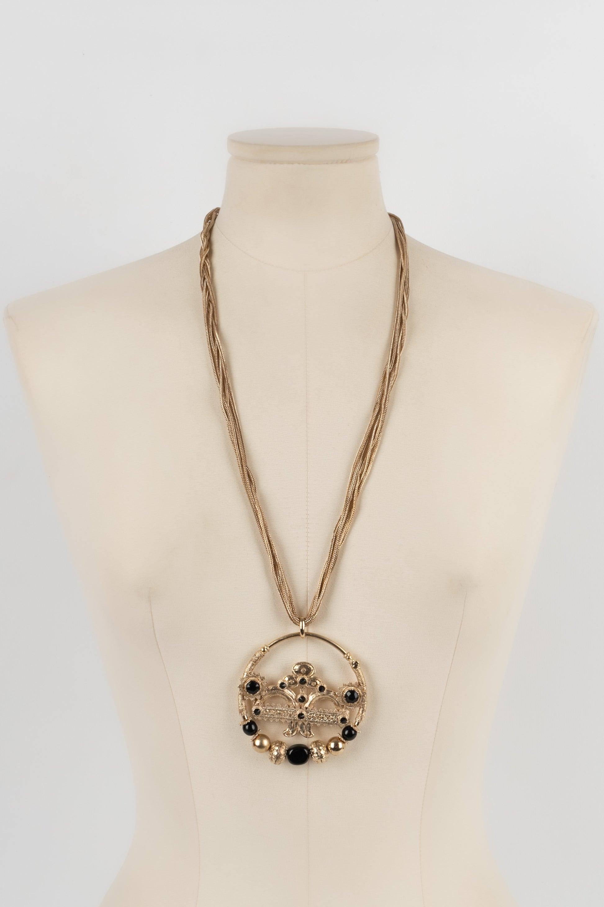 Jean Paul Gaultier Champagne Metal Necklace For Sale 2