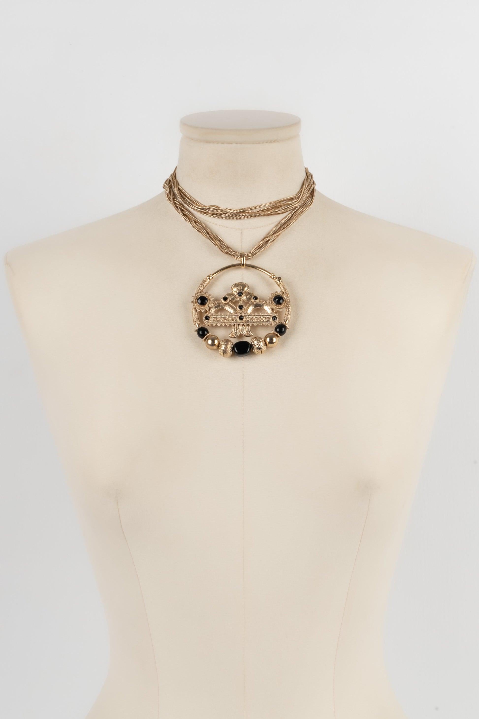 Jean Paul Gaultier Champagne Metal Necklace For Sale 3