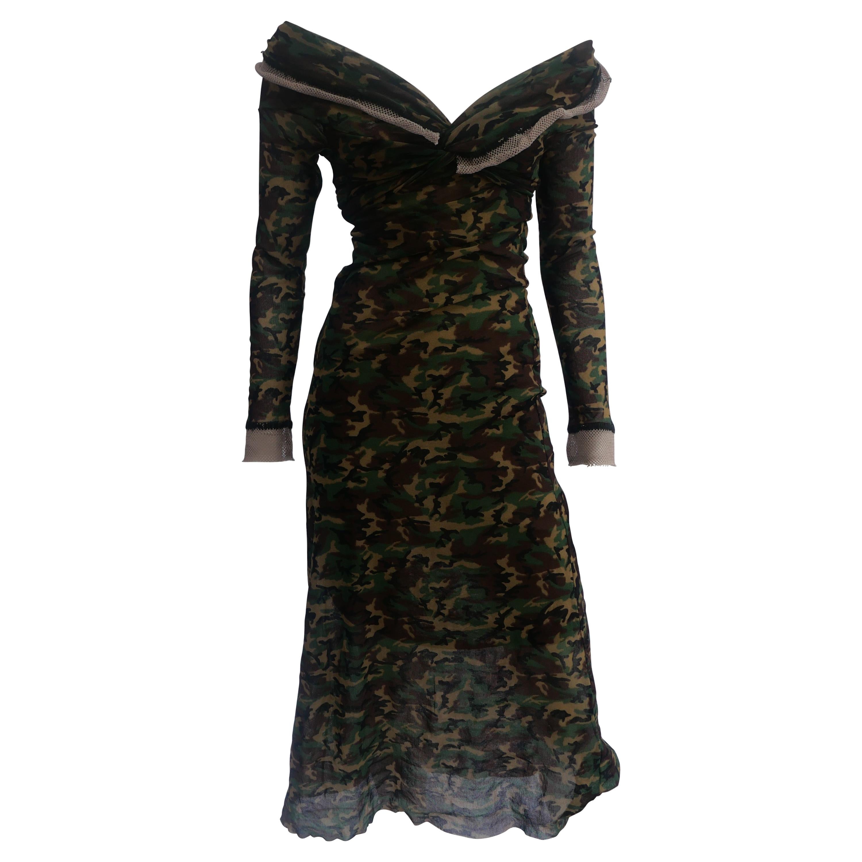 Jean Paul Gaultier Classic Camouflage Long Dress