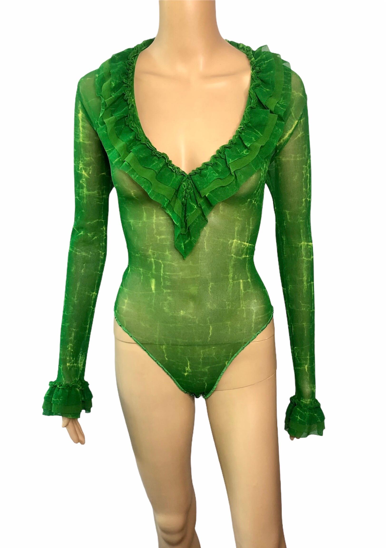 sheer green bodysuit