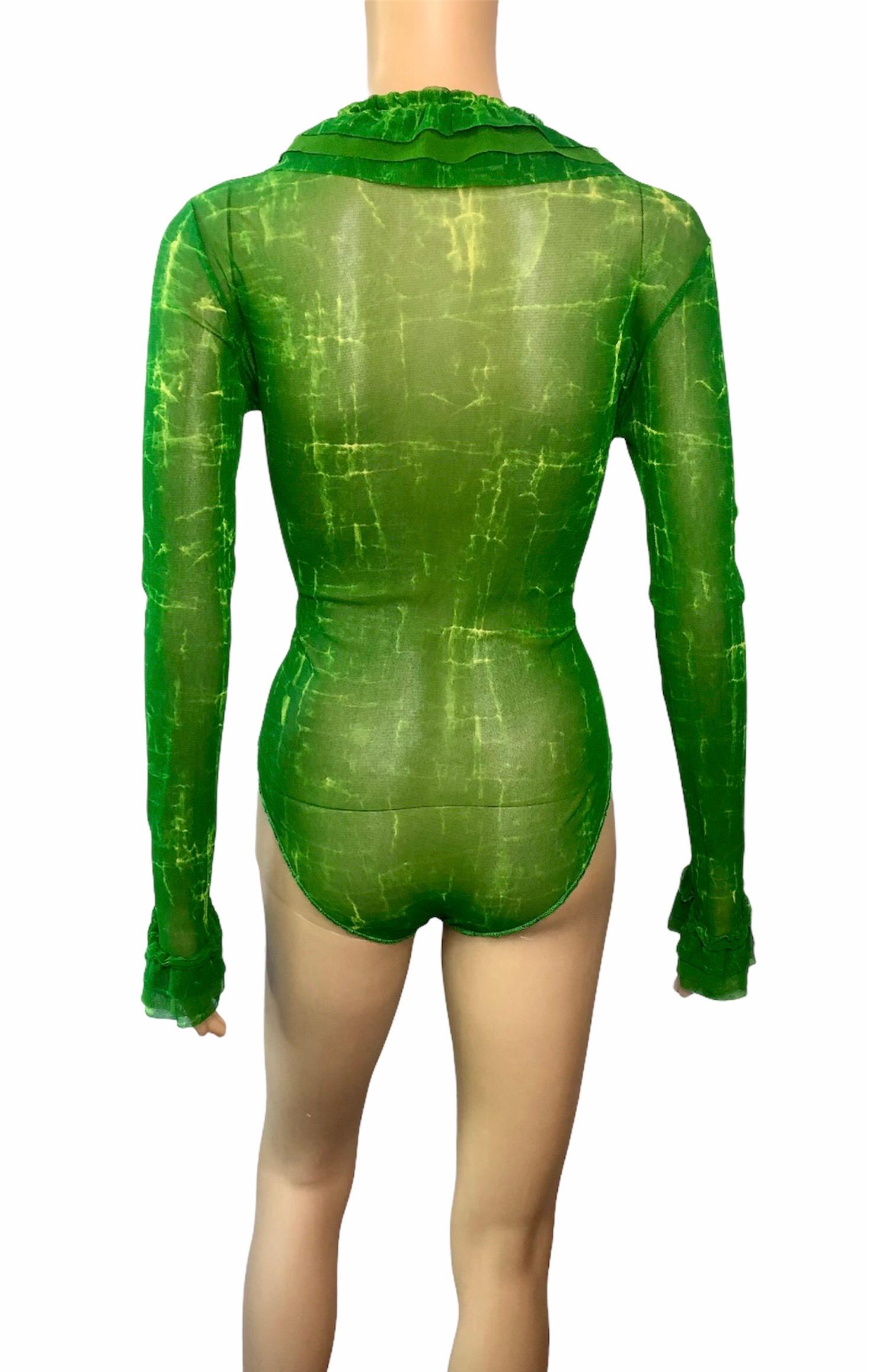 green corset bodysuit