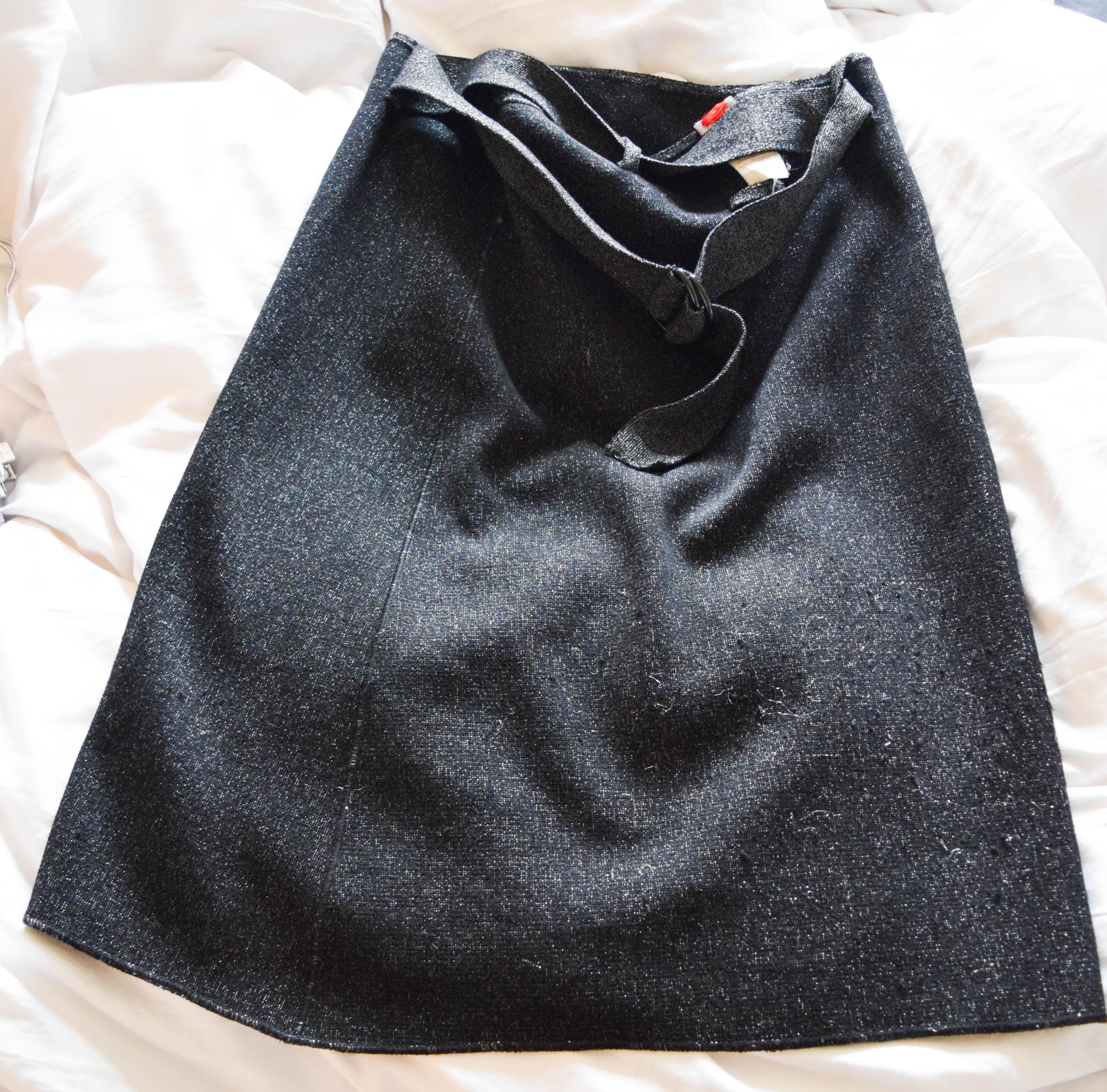 Women's Jean Paul Gaultier Classique black skirt with belt For Sale