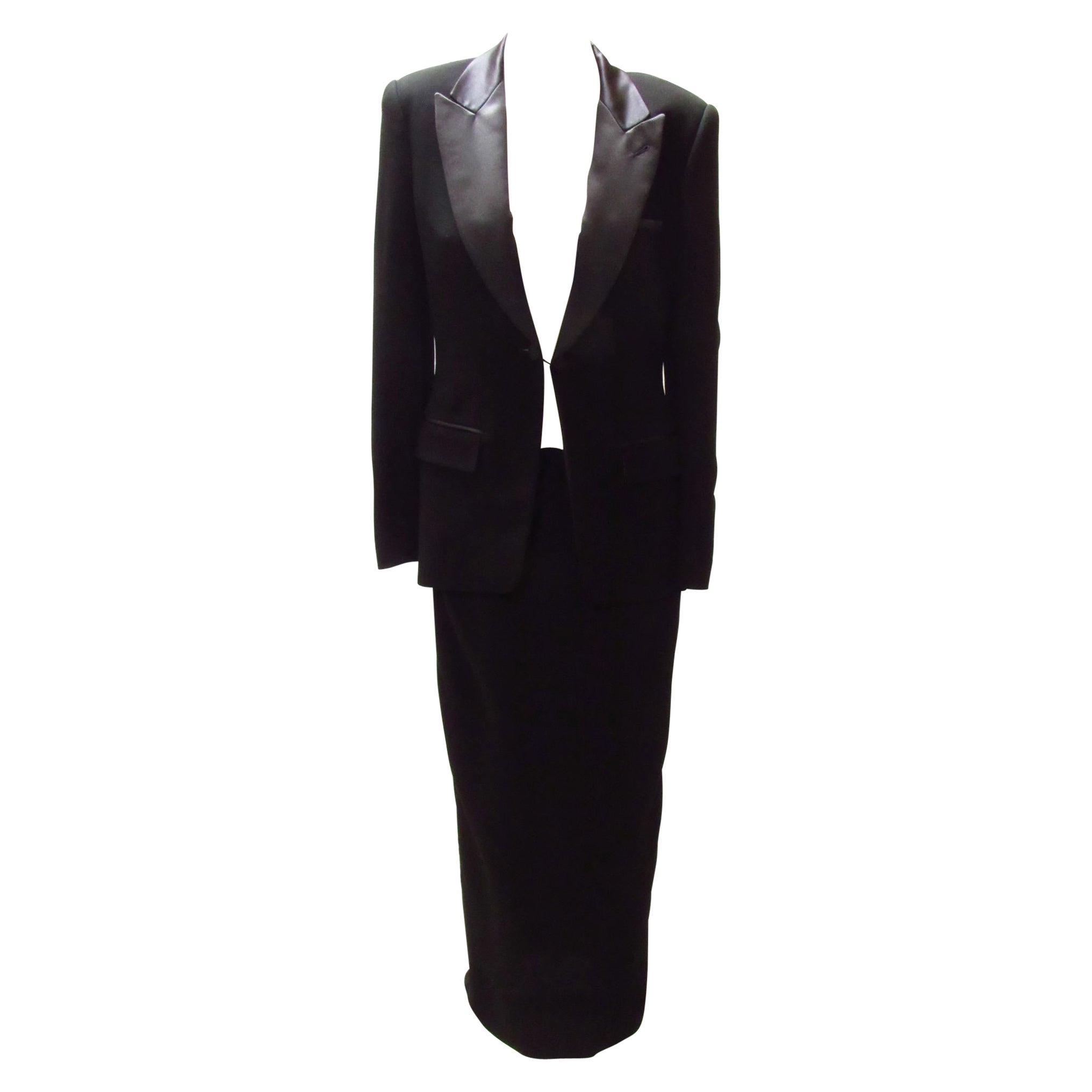 Jean Paul Gaultier Klassisches schwarzes Smokingkleid im Angebot