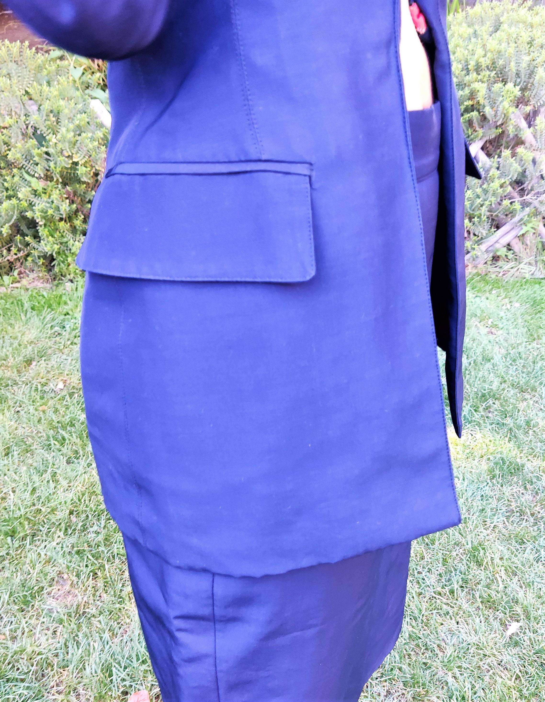 Jean Paul Gaultier Classique Blue Navy Orange Blazer Formal Blazer Skirt Suit For Sale 8
